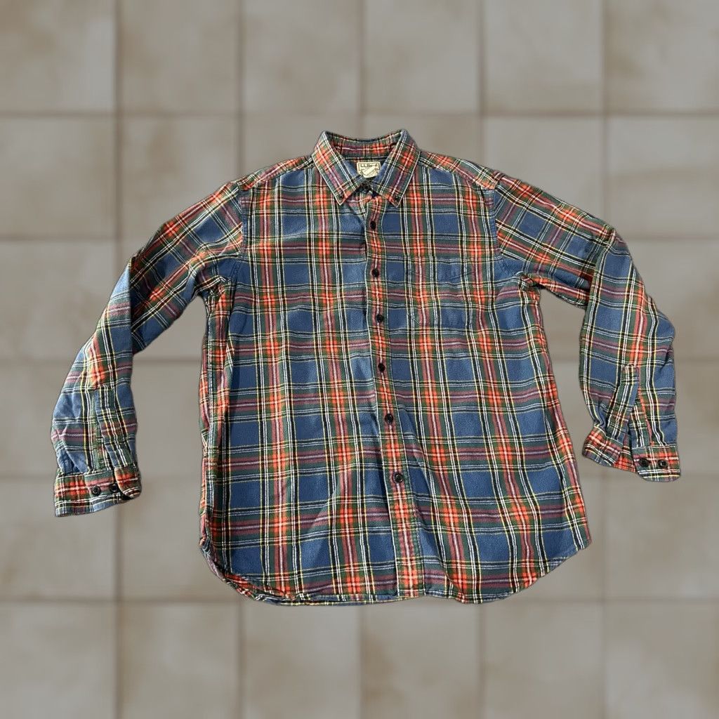 Vintage L.L.Bean Shirt Mens M Blue Plaid Flannel Button Front Long Sleeve Cotton Size US M / EU 48-50 / 2 - 1 Thumbnail