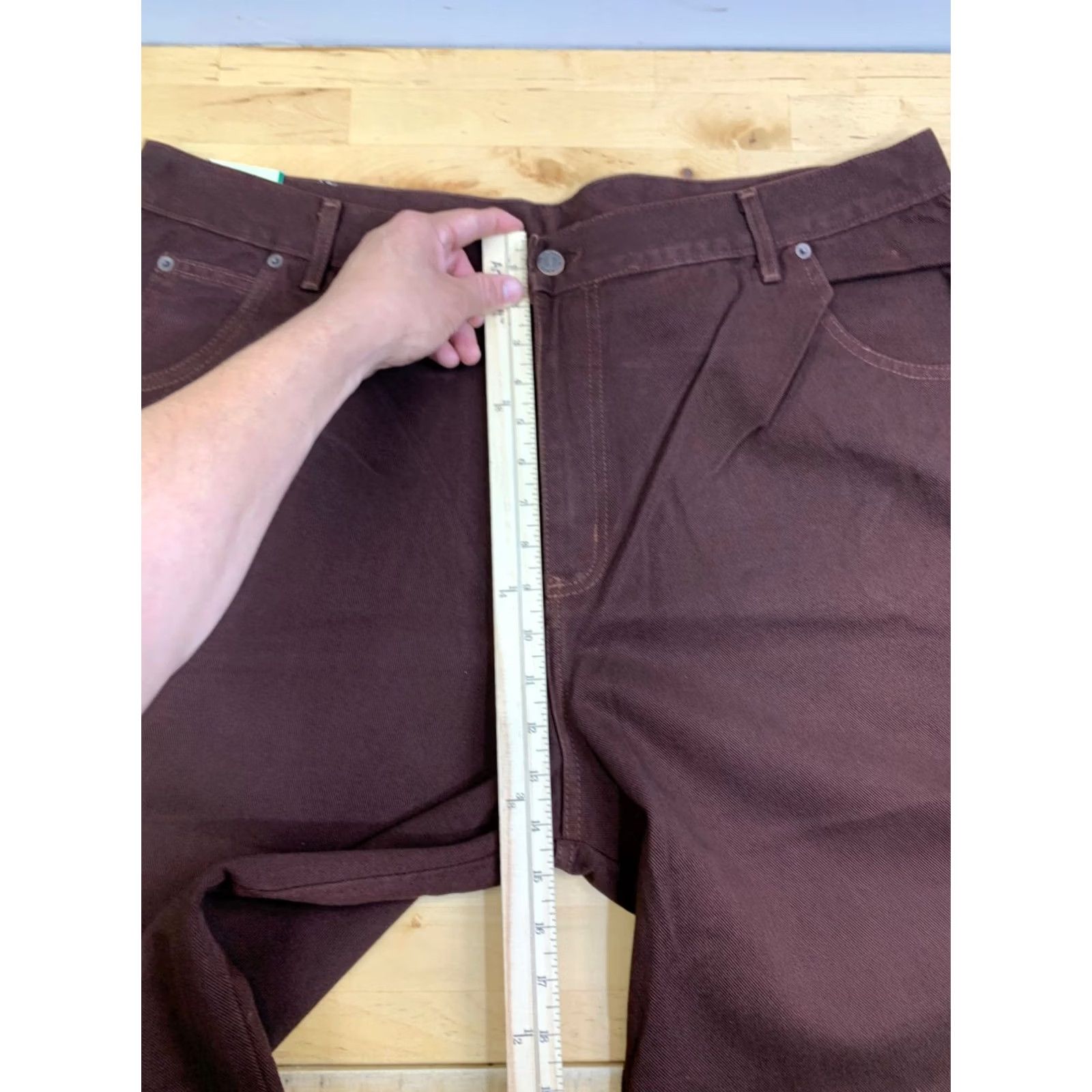 Vintage VINTAGE Solo Jeans Shirt Baggy 90s Hip Hop USA Mens 44x31 Brown Cotton Denim 5-Pocket Straight Relaxed NWT Size US 44 / EU 60 - 7 Thumbnail