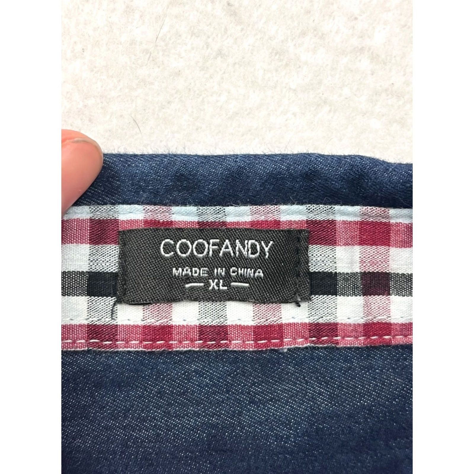 Vintage Coofandy Navy Short Sleeve Button-Up Shirt XL Mens Checkered, Regular Fit, Chest Pocket, Lightweight, Cotton Polyester, Pre-Owned Like New Size US XL / EU 56 / 4 - 3 Thumbnail