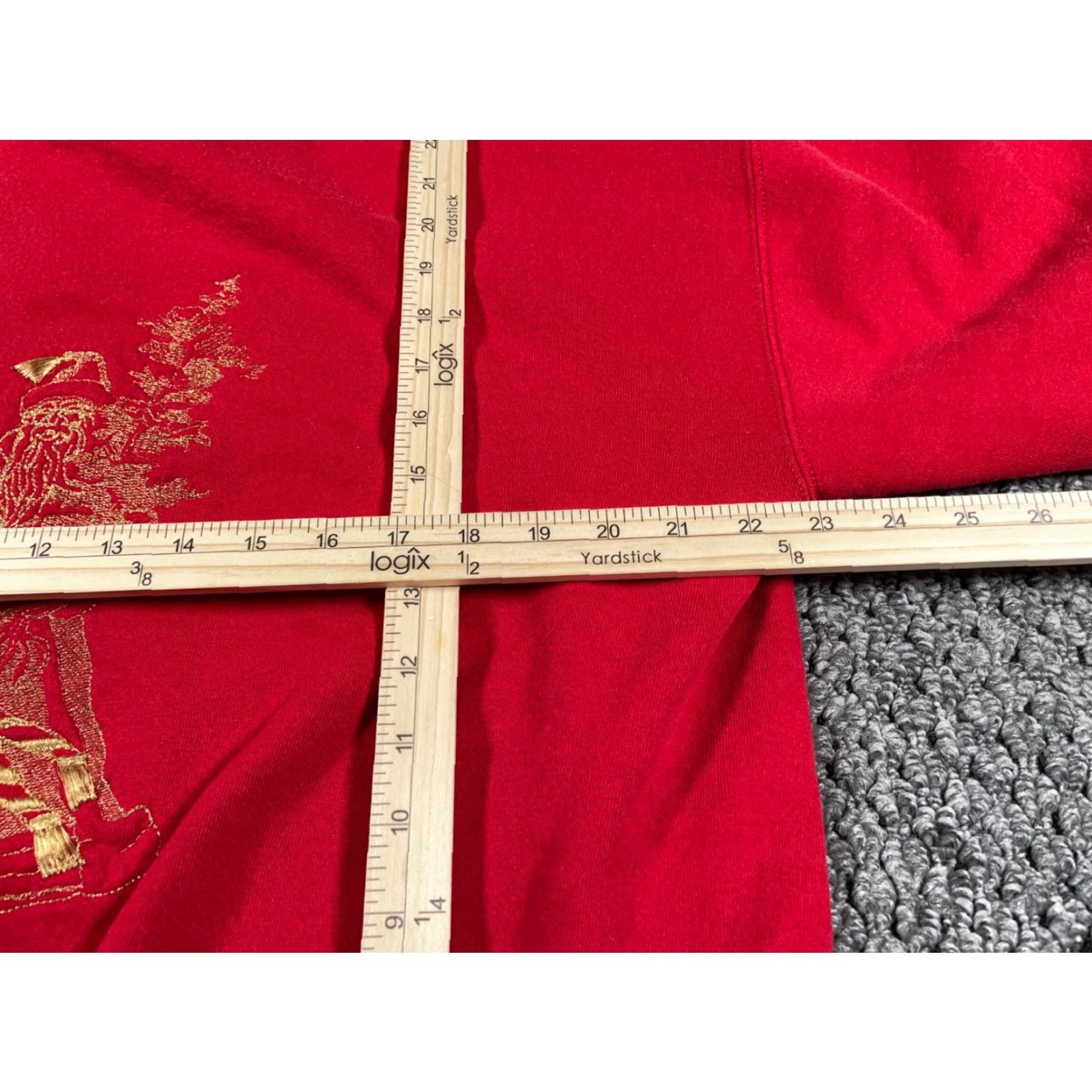 Jerzees VINTAGE Jerzees Embroidered Santa Claus Sweatshirt Adult XL Red Crewneck 50-50 Size US XL / EU 56 / 4 - 7 Thumbnail