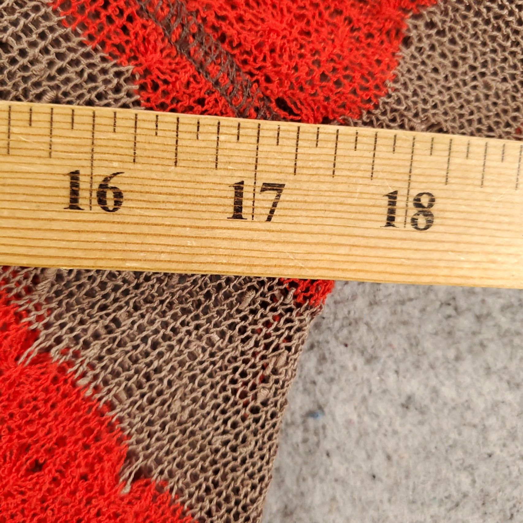 Vintage We The Free Top Womens M Orange Gray Striped Chevron Sheer Sweater Size M / US 6-8 / IT 42-44 - 4 Thumbnail