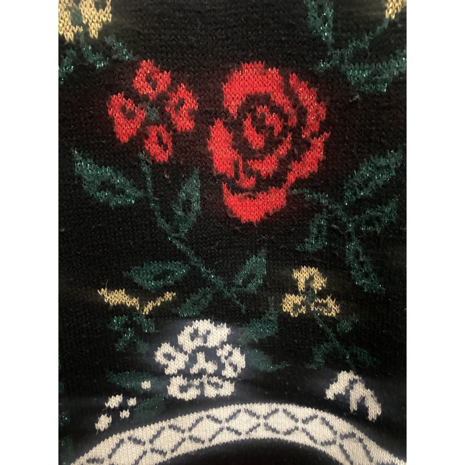 Vintage VINTAGE 90s Mathias Womens Baggy Knit Sweater Roses Flowers AOP Black XL Made In USA Size XL / US 12-14 / IT 48-50 - 8 Thumbnail
