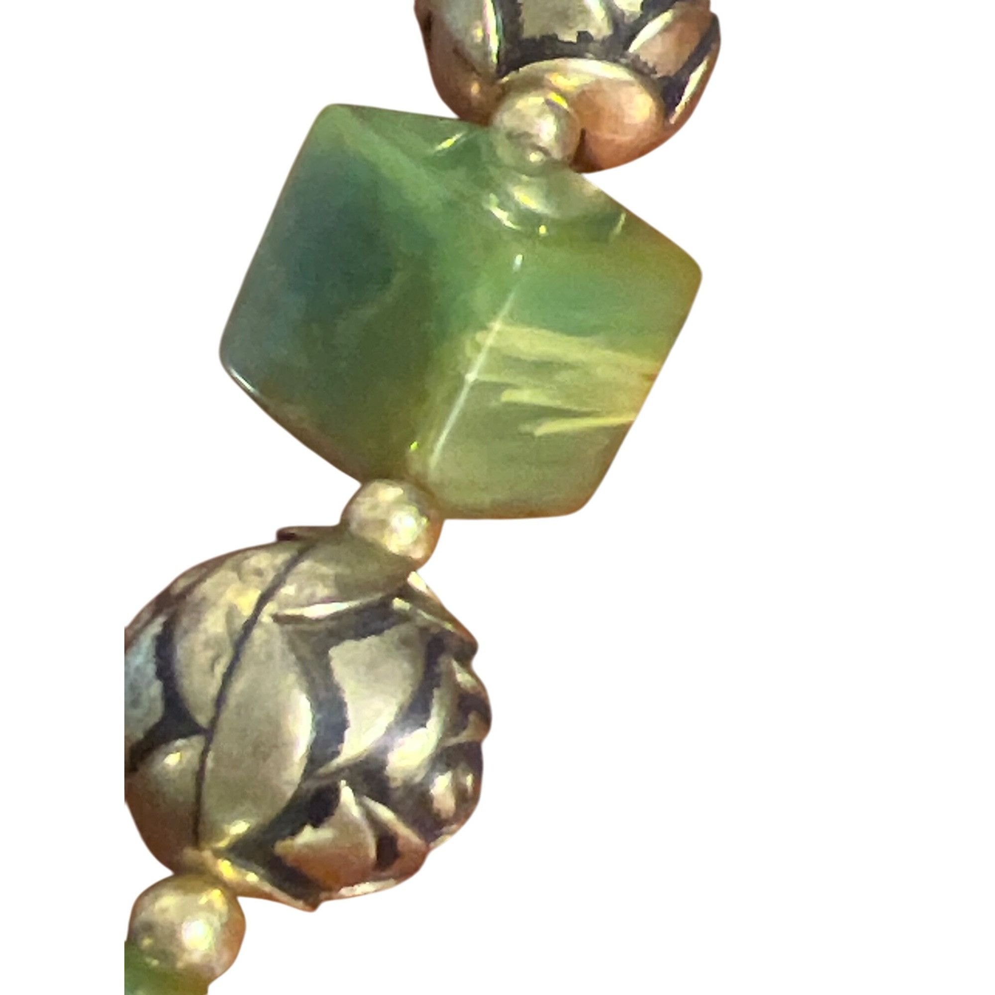 Other Vintage Bakelite Green Moss Square Bead Choker Collar Neckla Size ONE SIZE - 3 Thumbnail