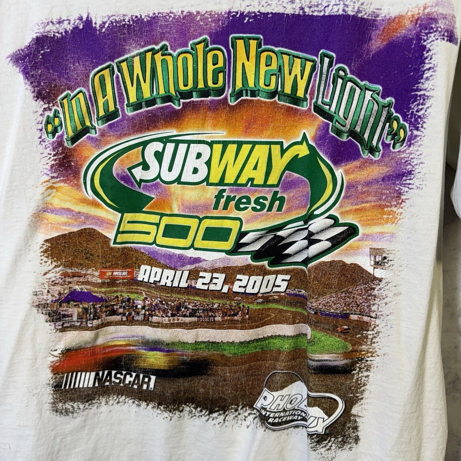 NASCAR Vintage Subway 500 Nascar Racing T Shirt Mens XL White Size US XL / EU 56 / 4 - 5 Thumbnail