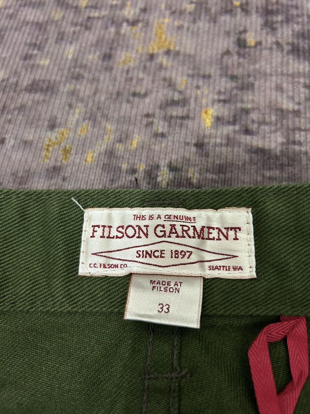 Filson Filson Army Green Sun Faded Pants Size US 33 - 12 Thumbnail