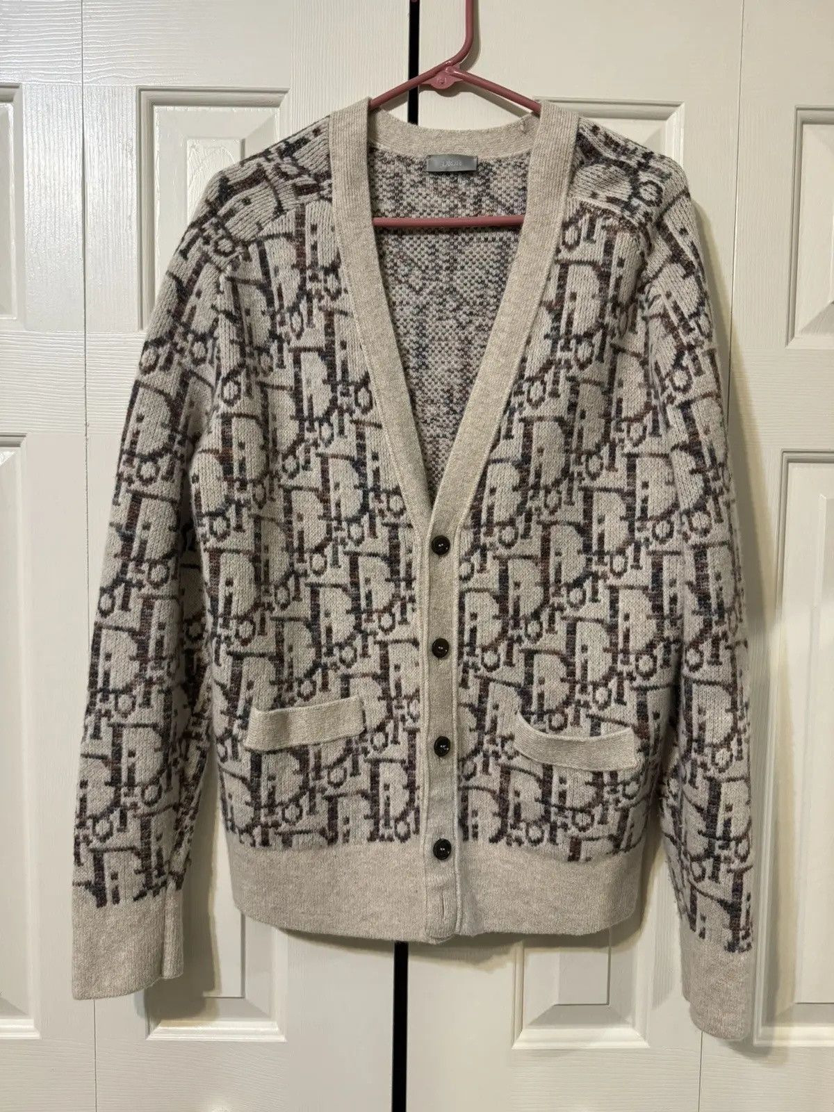 Dior Dior Wool Oblique Jacquard Cardigan Size US L / EU 52-54 / 3 - 1 Thumbnail