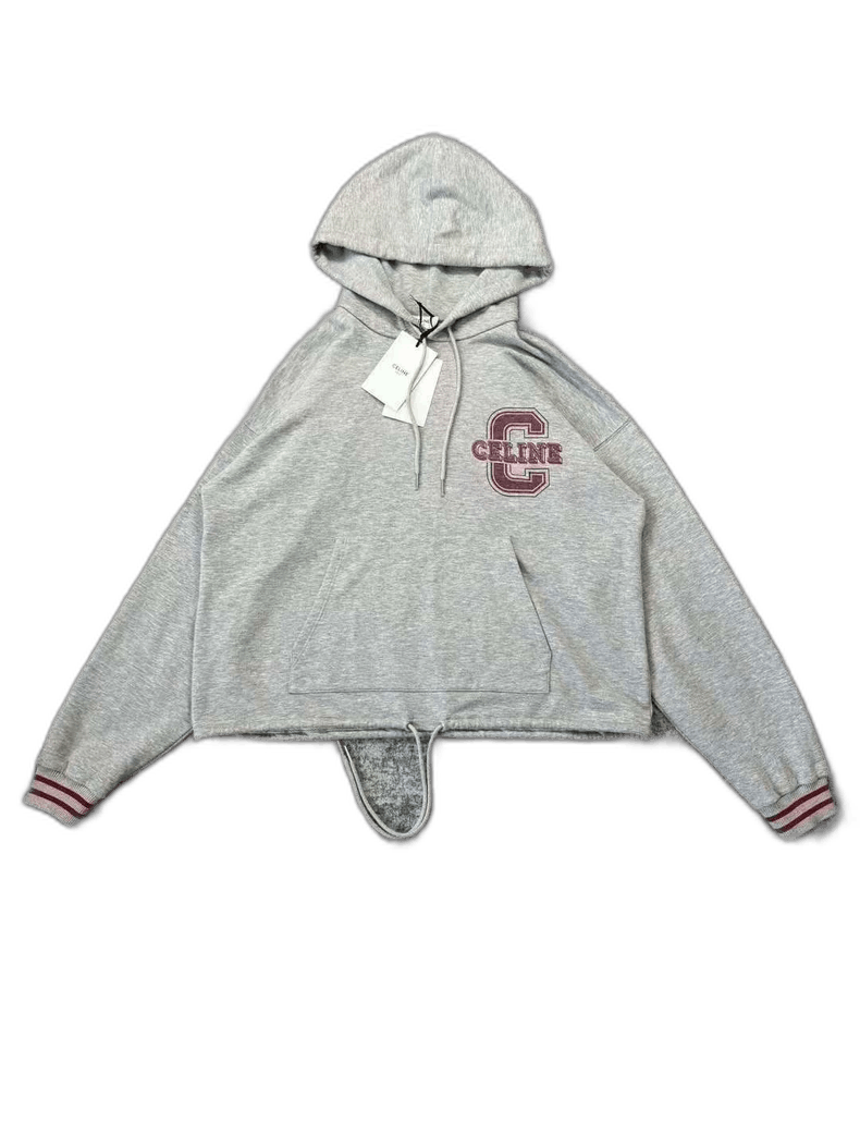 Celine Celine Gray Logo Hoodie Sweatshirt Size S / US 4 / IT 40 - 1 Thumbnail