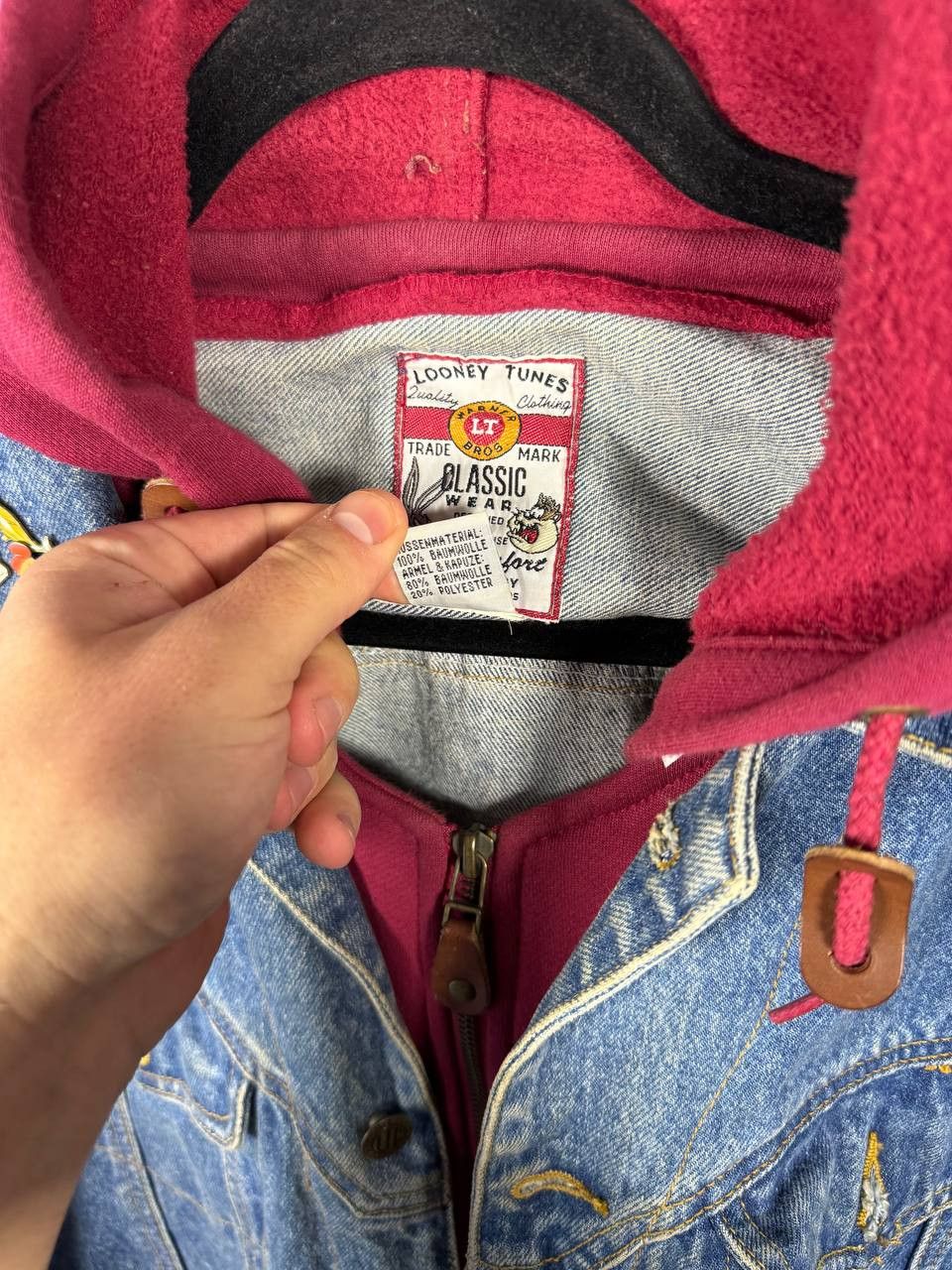 Vintage × Warner Bros ALL FOLKS LOONELY TUNES 1995 WB Hoodie Vest Jacket Denim XL Size US XL / EU 56 / 4 - 16 Thumbnail