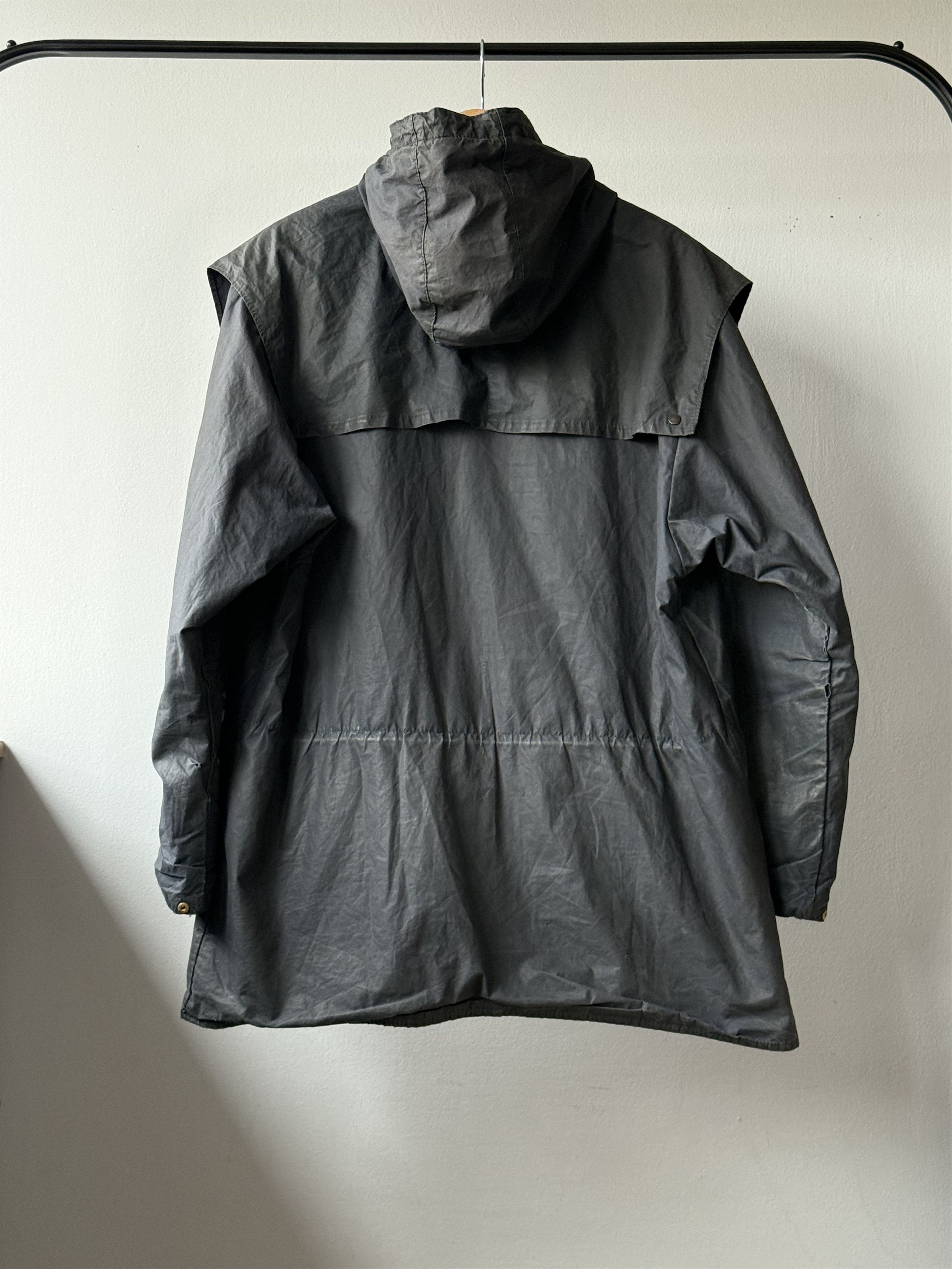 Barbour Vintage Barbour A6 Lined Durham Waxed Cotton Hooded Jacket Size US M / EU 48-50 / 2 - 2 Thumbnail