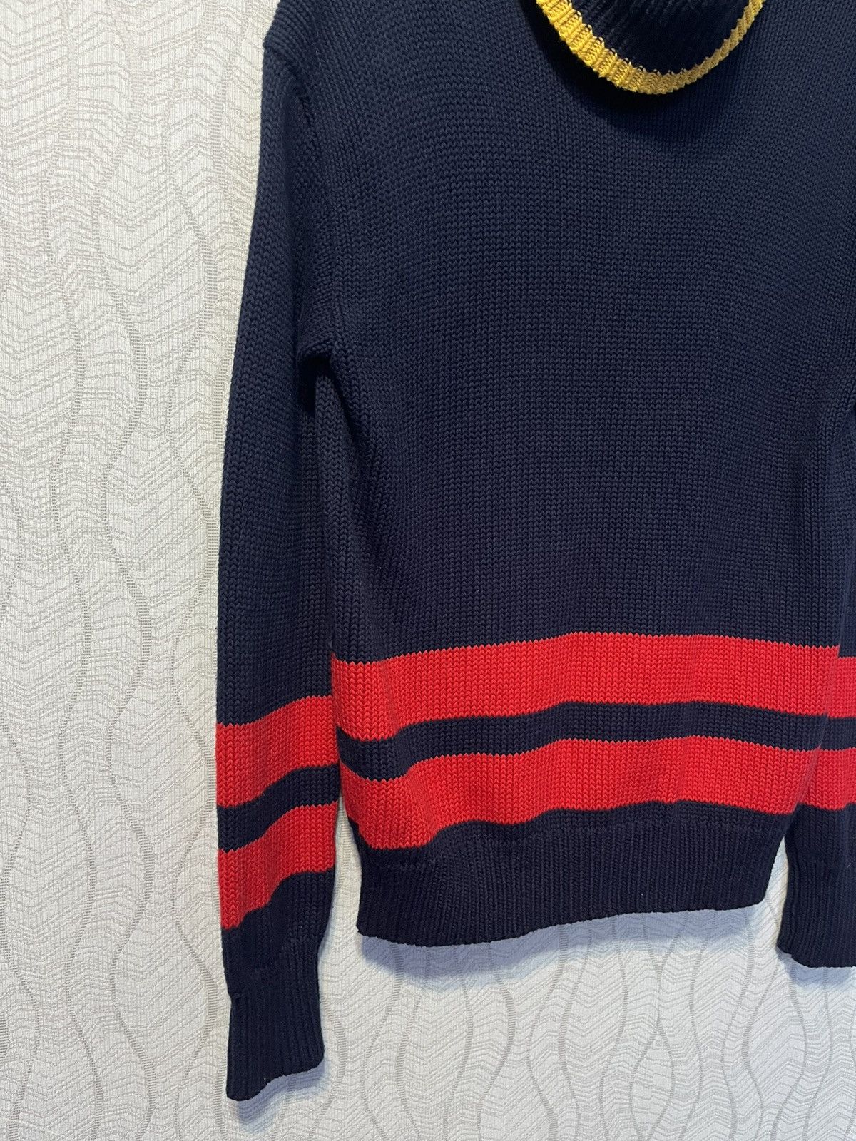 Polo Ralph Lauren Polo Ralph Lauren Dark Blue Striped Knit Pullover Sweater Size US M / EU 48-50 / 2 - 4 Thumbnail