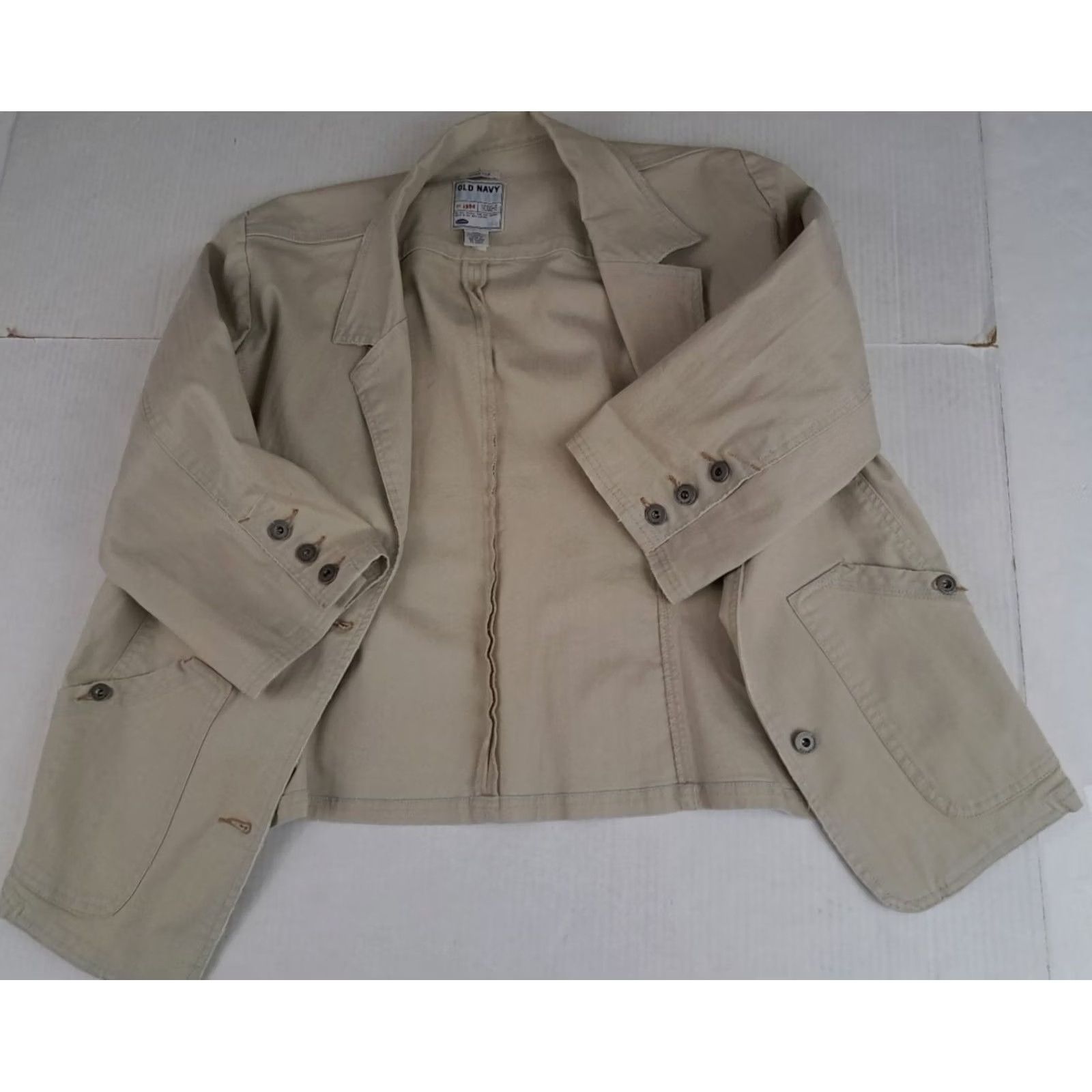 Old Navy VINTAGE Old Navy Beige Blazer Jacket Women Adult XXL Size XXL / US 16-18 / IT 52-54 - 3 Thumbnail