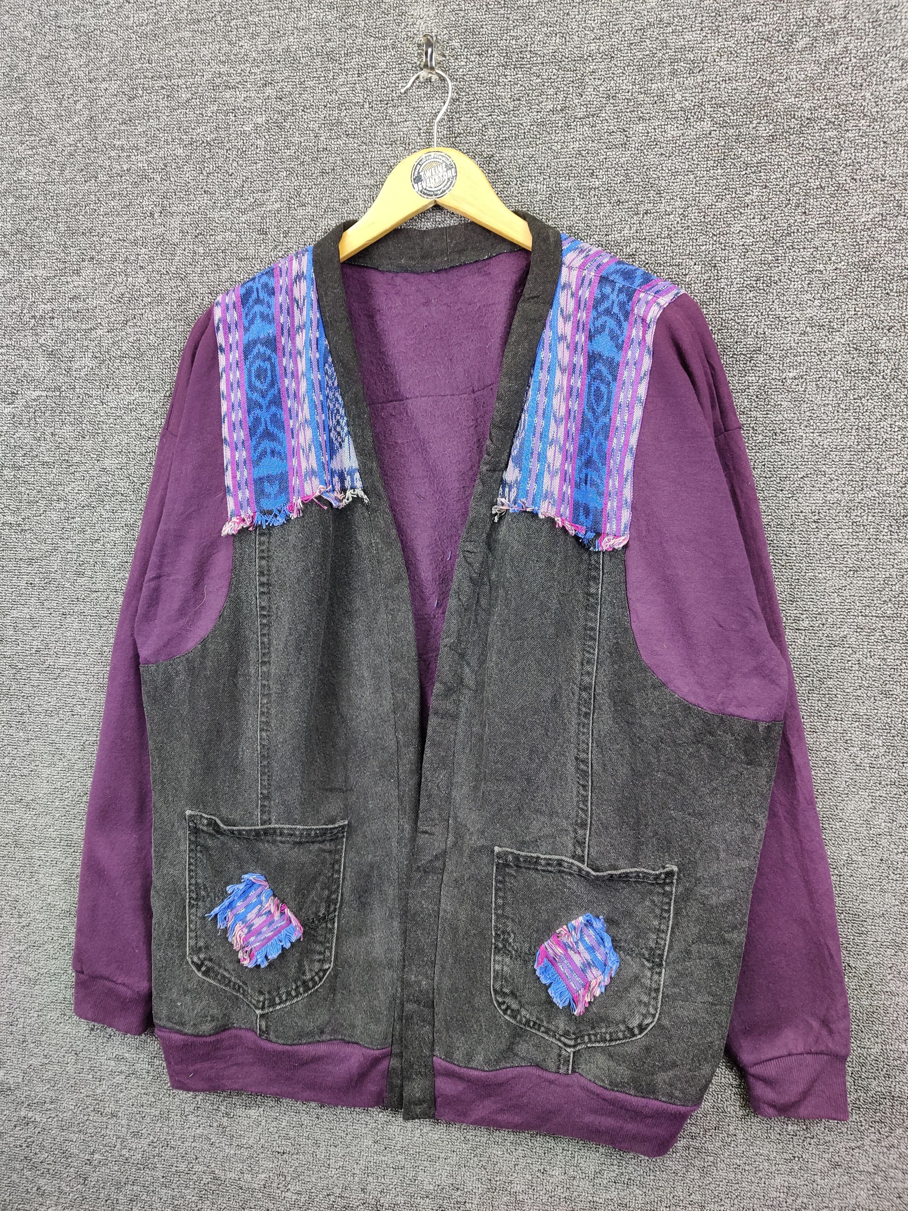 The Unbranded Brand Vintage Sashiko Denim Cardigan Jacket Nice Design Size US XL / EU 56 / 4 - 2 Thumbnail