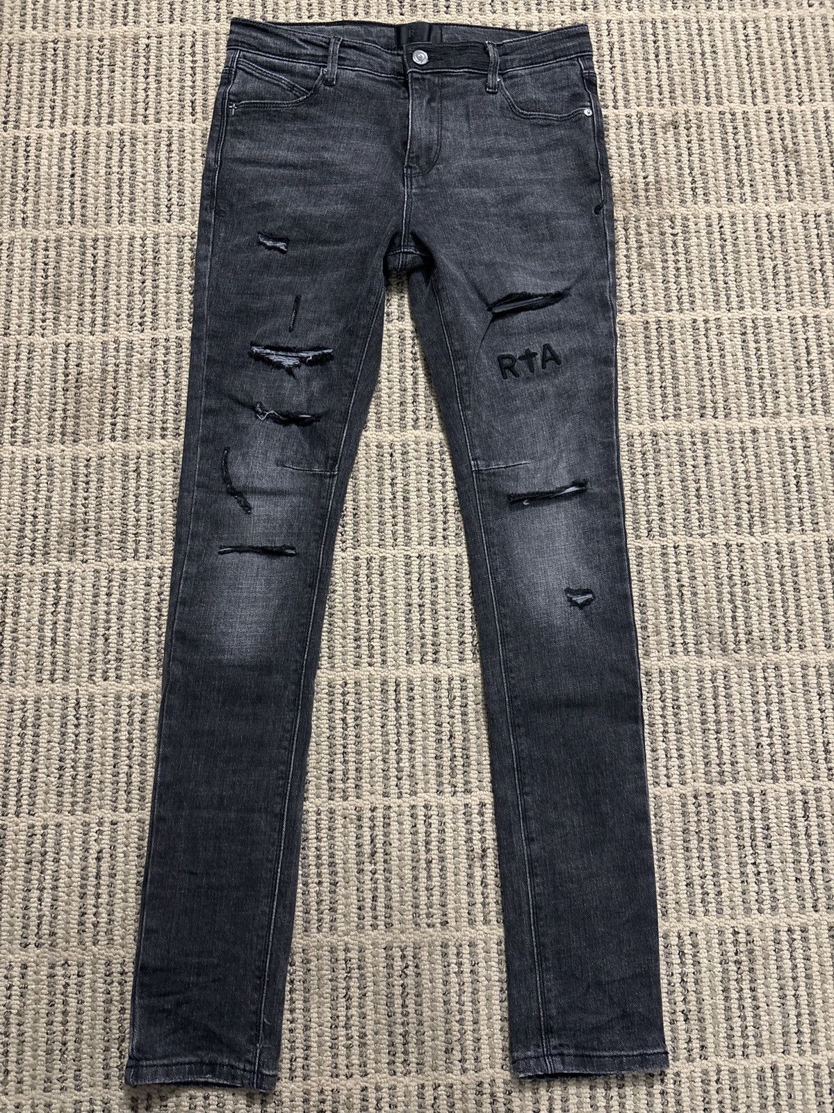 Rta Rta Bryant Skinny Jean Distressed Grey Size US 28 / EU 44 - 1 Thumbnail
