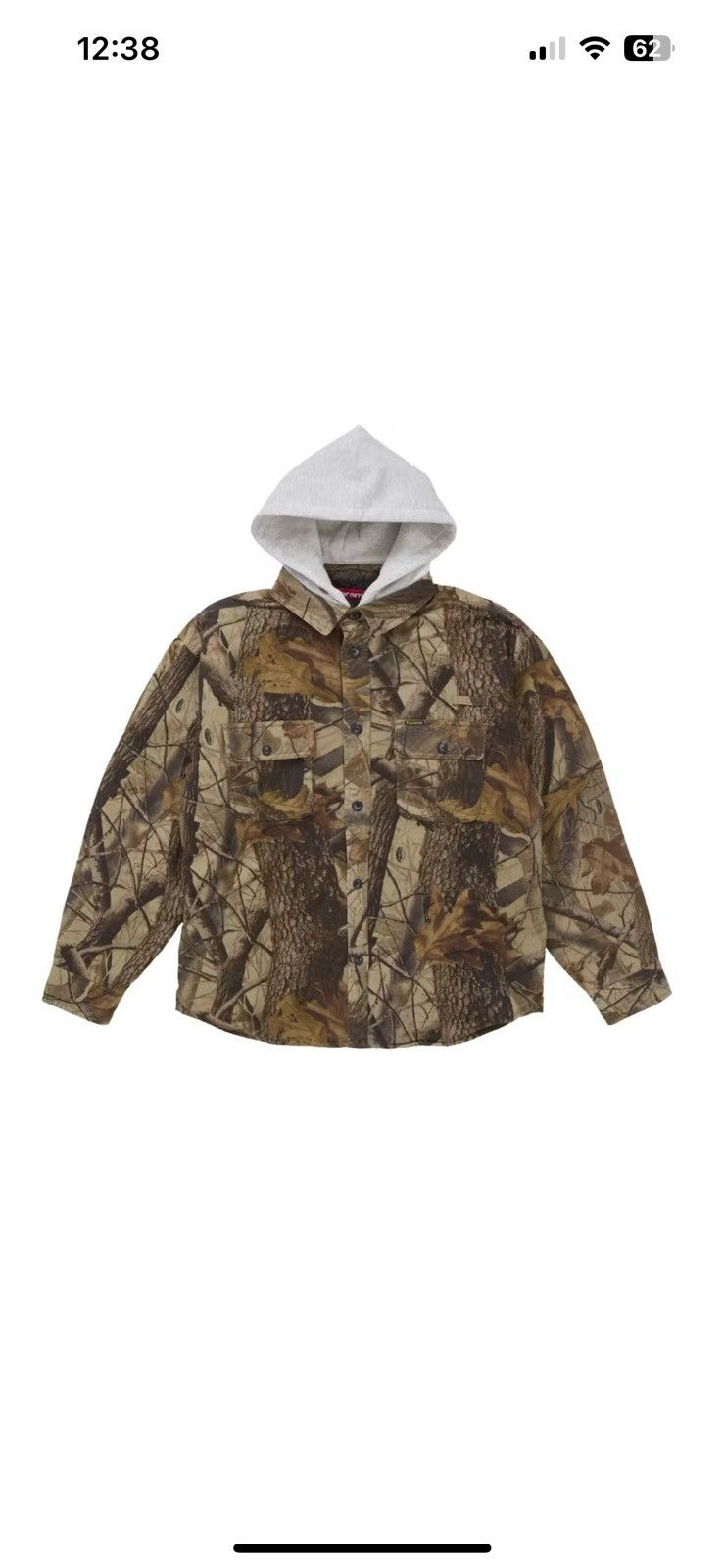 Supreme Quilted Lined Hooded Flannel Shirt Red Plaid Men's