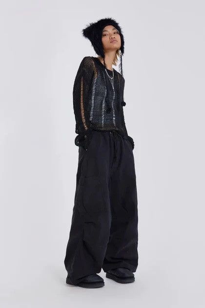 Shop Black Parachute Cargo Pants | Jaded London | Clothing
