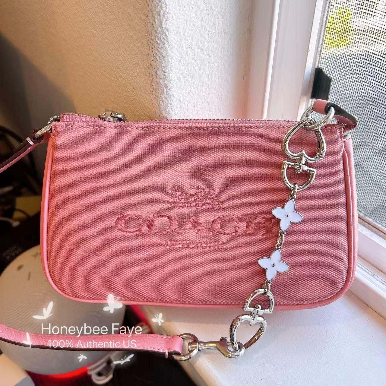 Coach Nolita 19 CU002 Jacquard Pink plus extended floral chain Size ONE SIZE - 1 Thumbnail