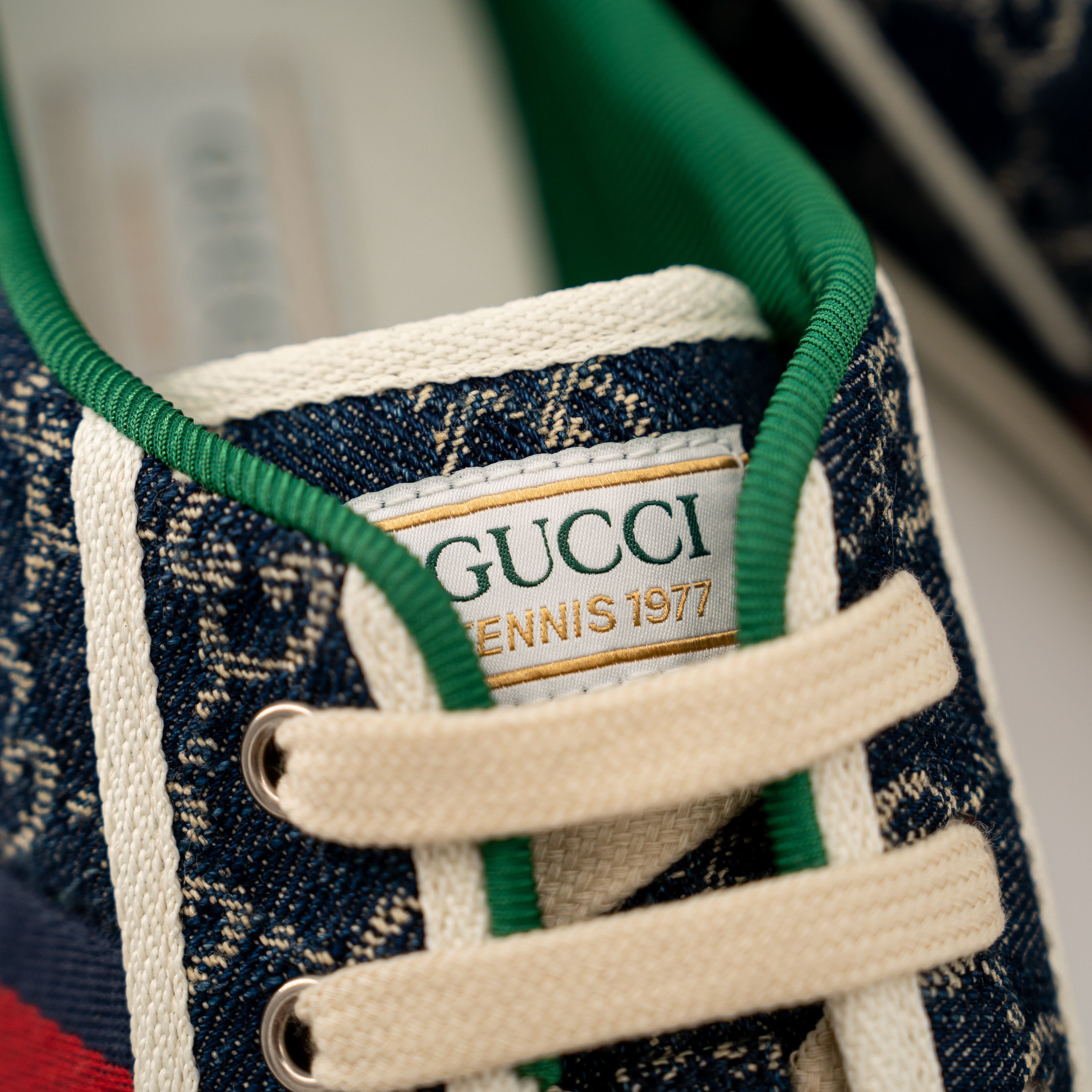 Gucci 13G 13.5 US Gucci Tennis Denim Sneakers GG print Blue Size US 13 / EU 46 - 9 Thumbnail