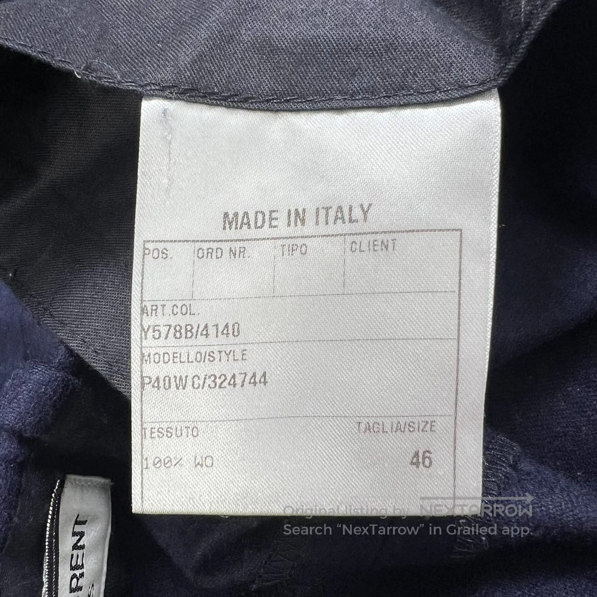 Saint Laurent Paris Saint Laurent Blue Wool Trousers. Size US 30 / EU 46 - 4 Thumbnail