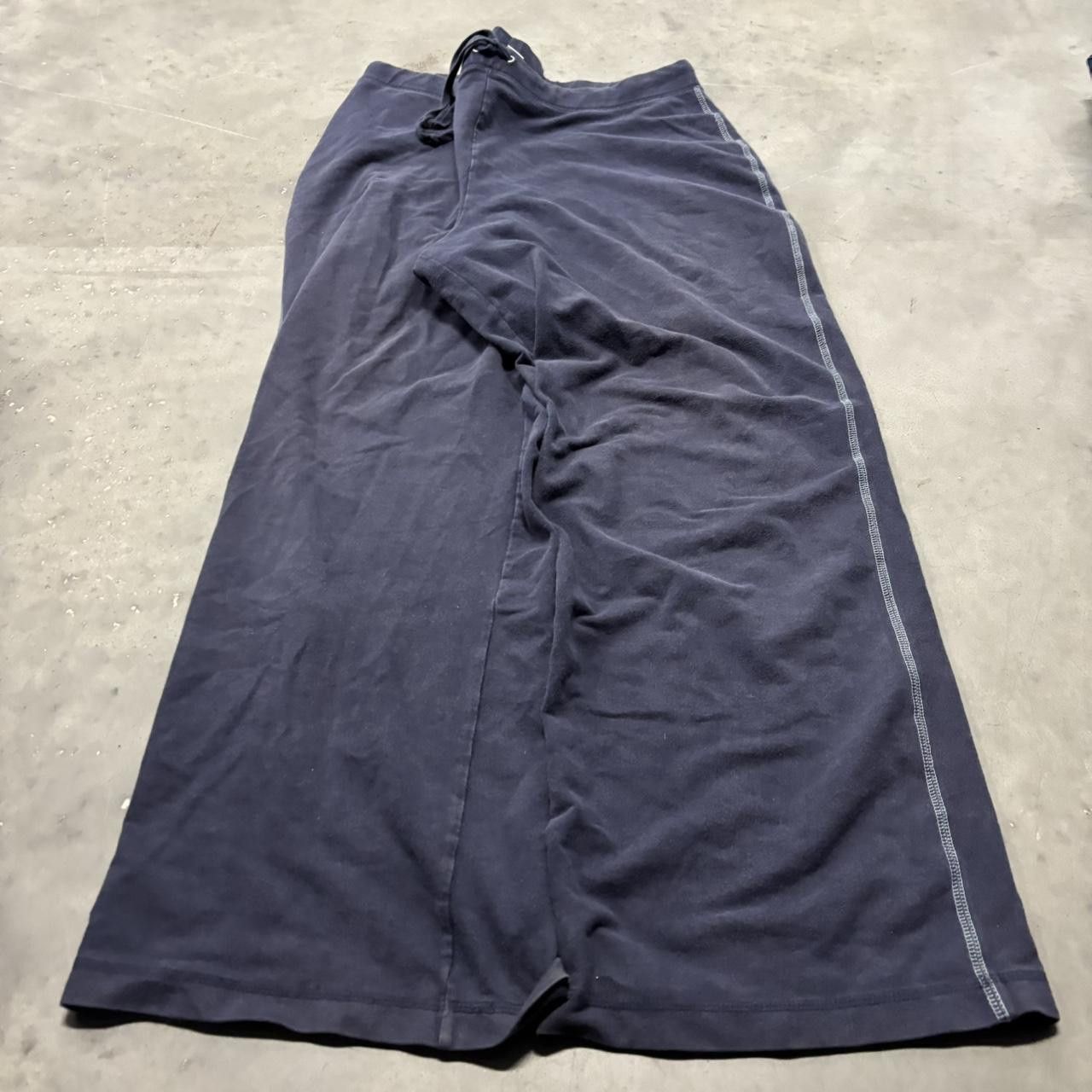 Japanese Brand × Vintage Crazy Vintage Y2K/2000s Baggy Navy Blue Skater Style Essential Sweatpants! Size US 34 / EU 50 - 3 Thumbnail
