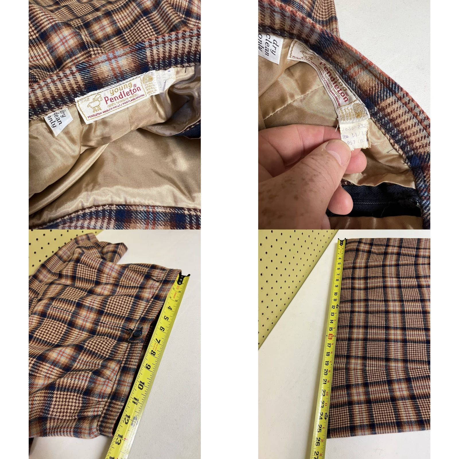 Pendleton VINTAGE Pendleton Wool Plaid Skirt Jacket Suit Sz 11/12 Women 70s Mint Knit 2 Piece Size 32" / US 10 / IT 46 - 8 Thumbnail