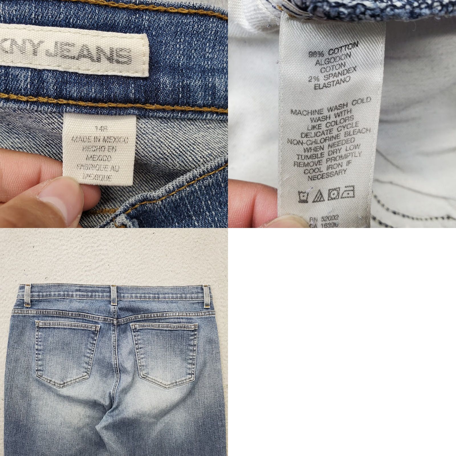DKNY DKNY Flared Jeans Womens 14R Blue Denim Medium Wash Distressed Streetwear Jeans 30.75" Inseam 5-Pocket Size 36" / US 14 / IT 50 - 8 Thumbnail