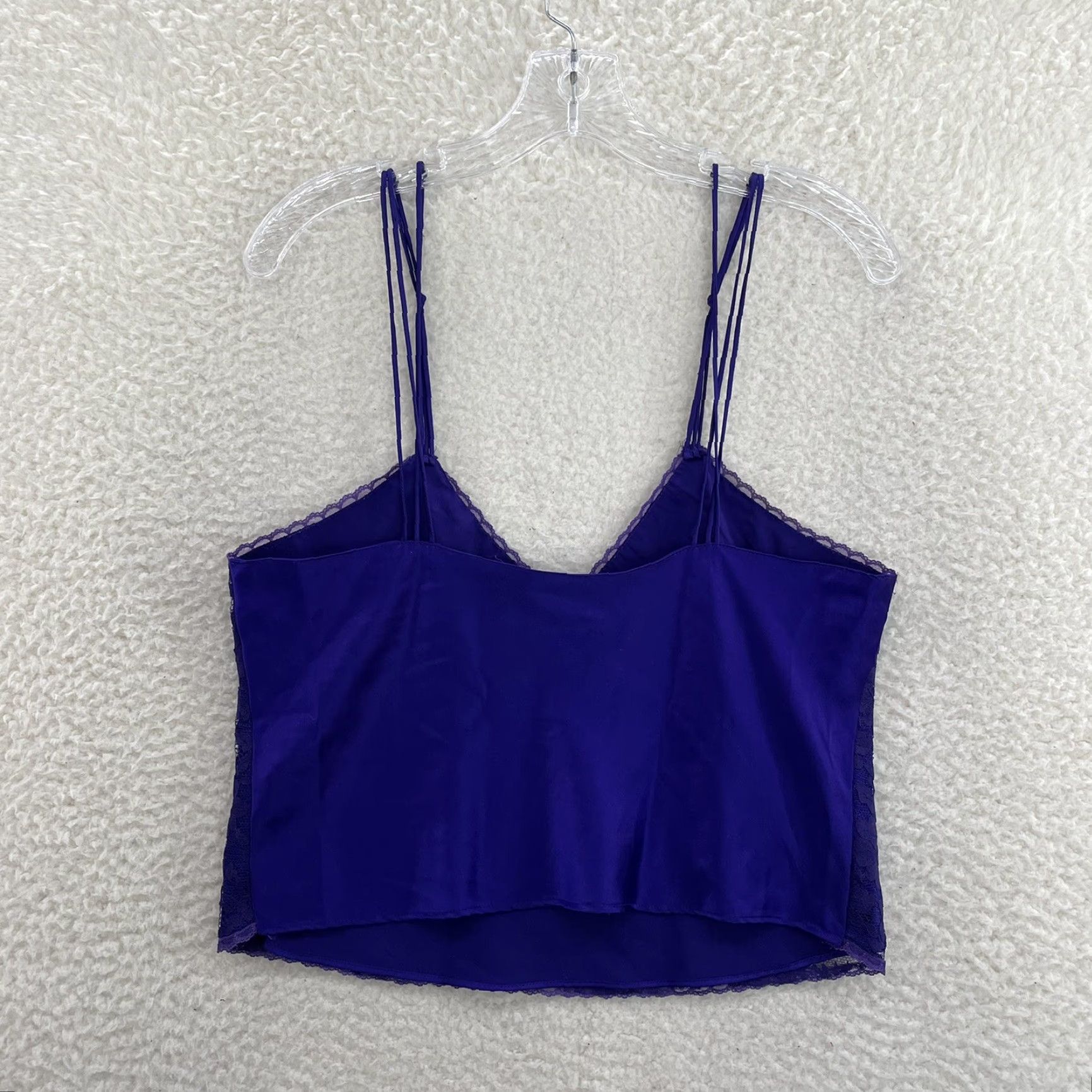 Victoria's Secret VINTAGE Victoria's Secret Camisole Lingerie Top Purple Lace Gold Label Womens 80s M/L Sleeveless Edwardian Style Size L / US 10 / IT 46 - 2 Thumbnail