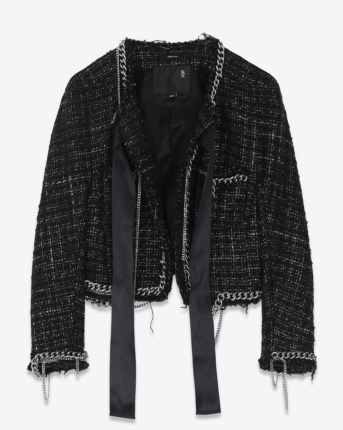 R13 Square Shoulder Tweed Jacket. Medium Size M / US 6-8 / IT 42-44 - 4 Thumbnail