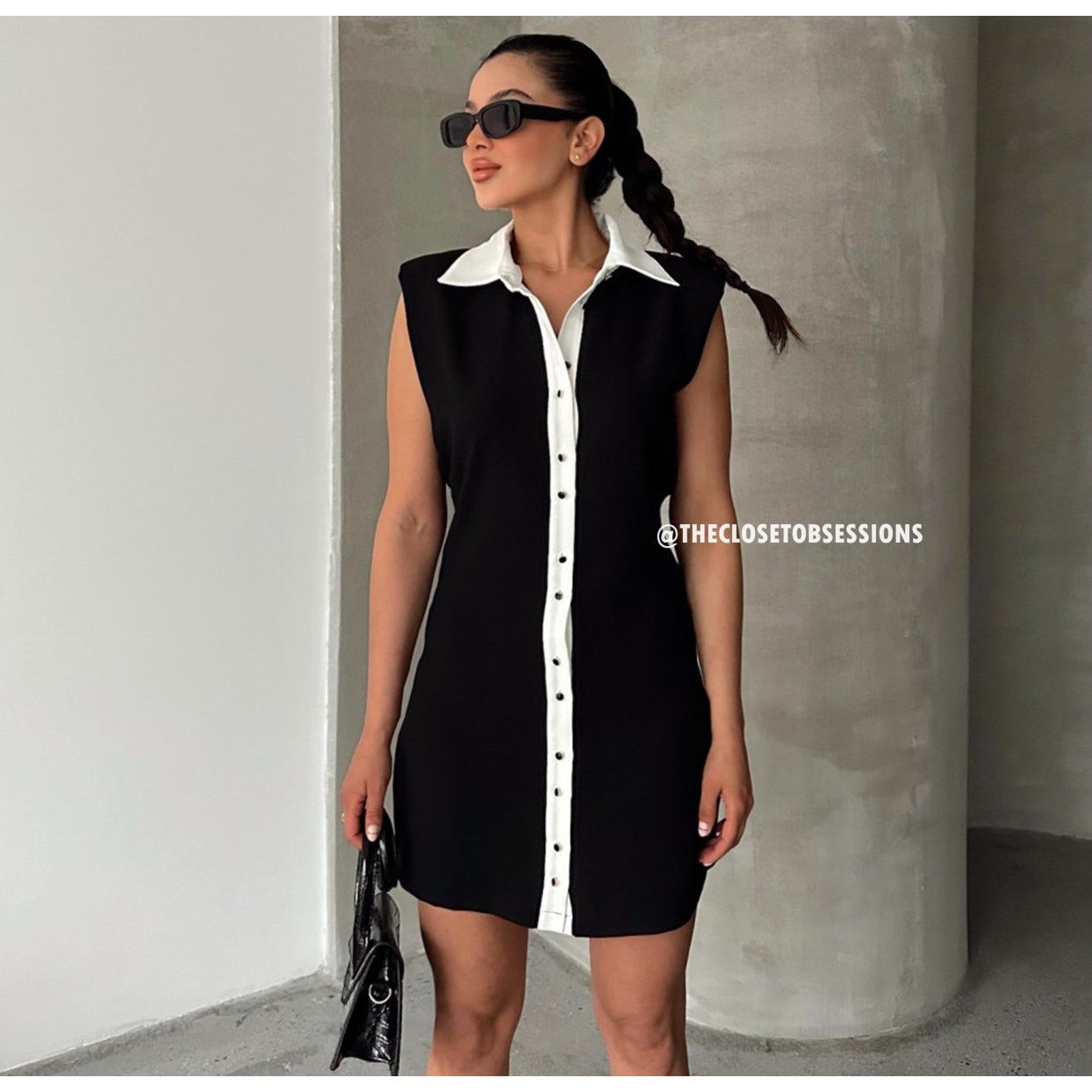 Zara CHANEL VIBES!!! ZARA BLOGGER FAVE!!! Contrasting Mini Dress Size L / US 10 / IT 46 - 13 Thumbnail