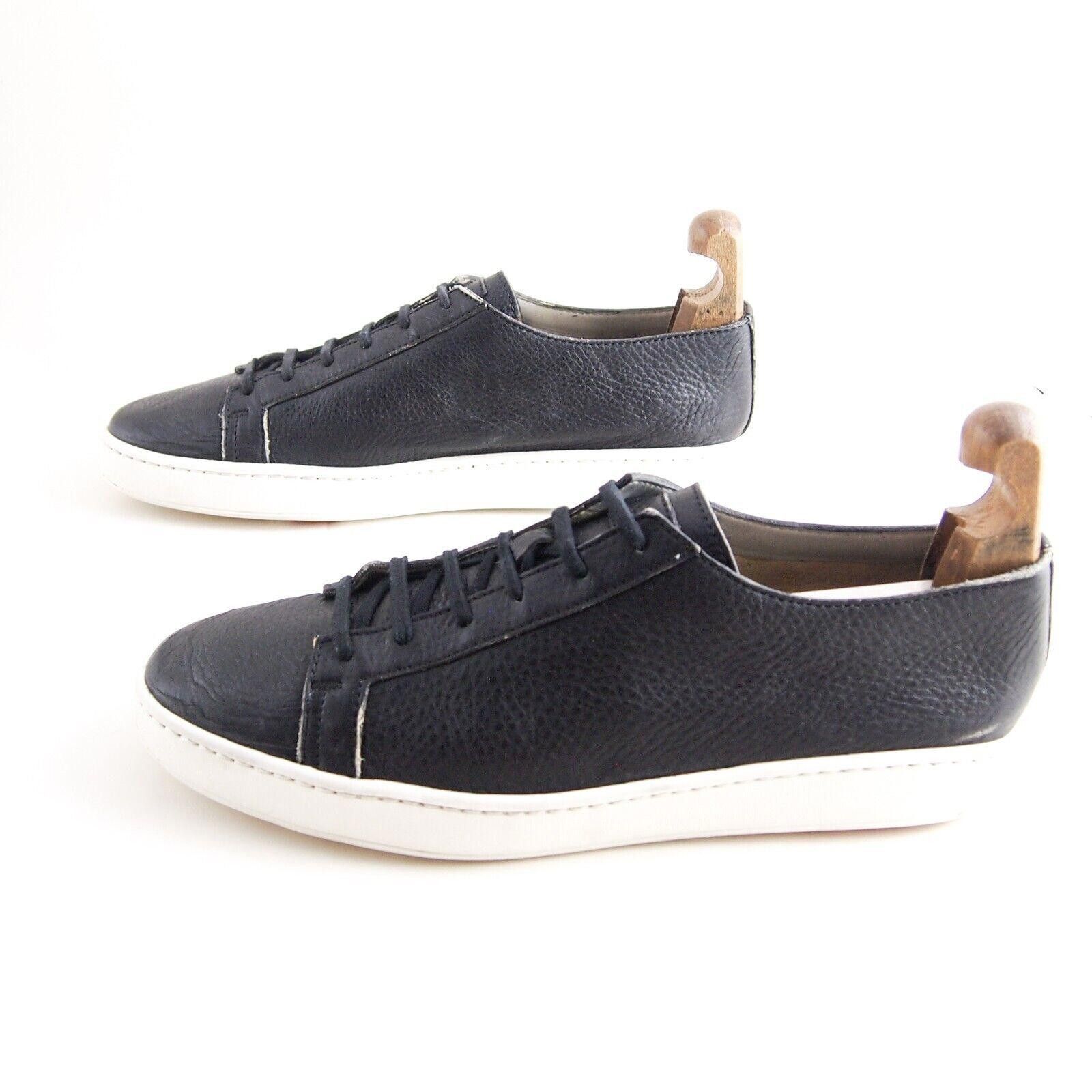 Santoni Santoni Low Top Sneakers Black Leather US 11.5 EU 44.5 Size US 11.5 / EU 44-45 - 2 Thumbnail