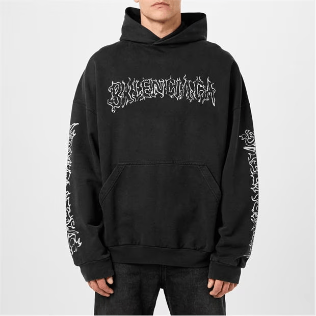 Balenciaga Metal Logo Hoodie Size US L / EU 52-54 / 3 - 5 Thumbnail