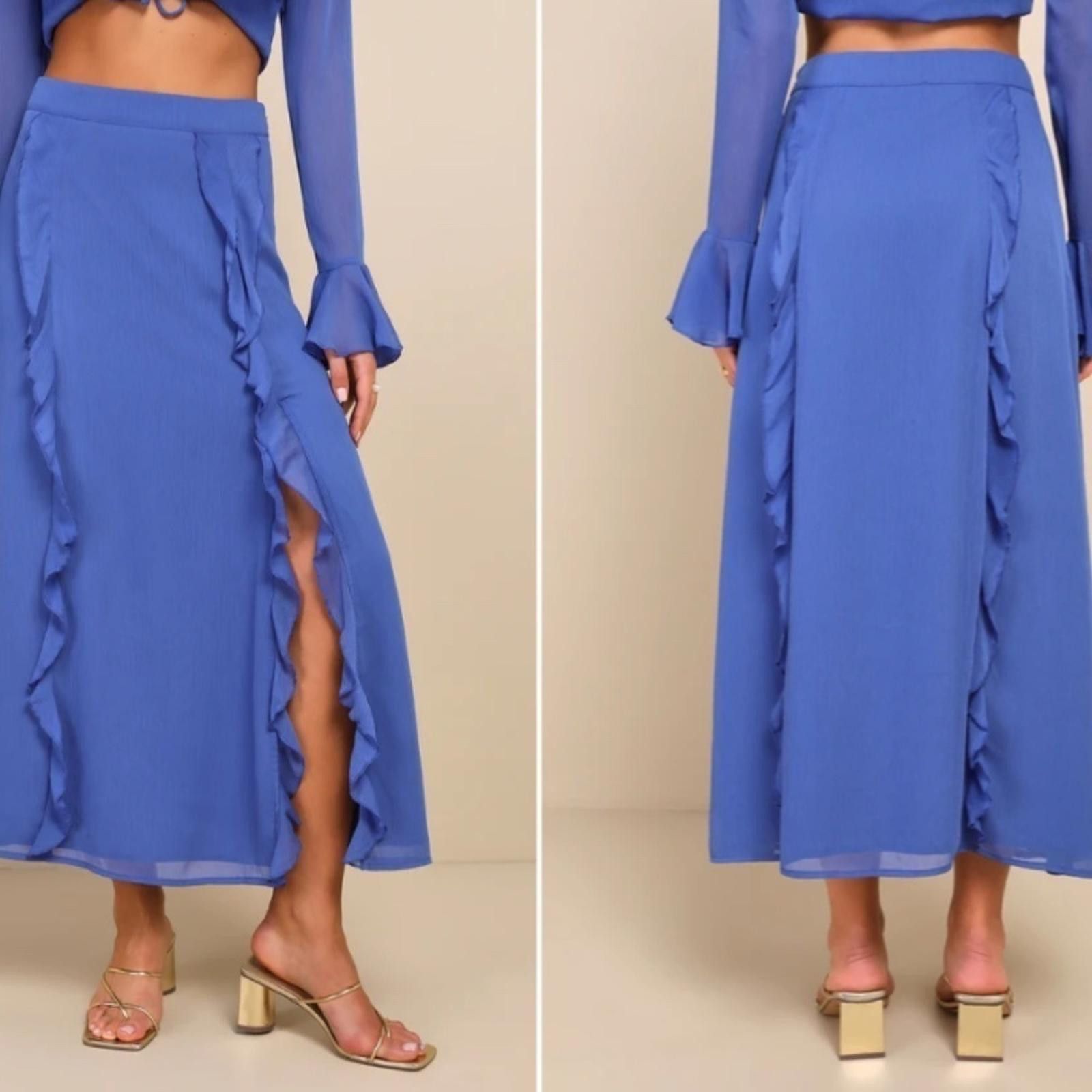 Lulus LULU's Boho Bohemian Flowy Romantic Ruffle Chiffon Skirt Size 28" / US 6 / IT 42 - 5 Thumbnail