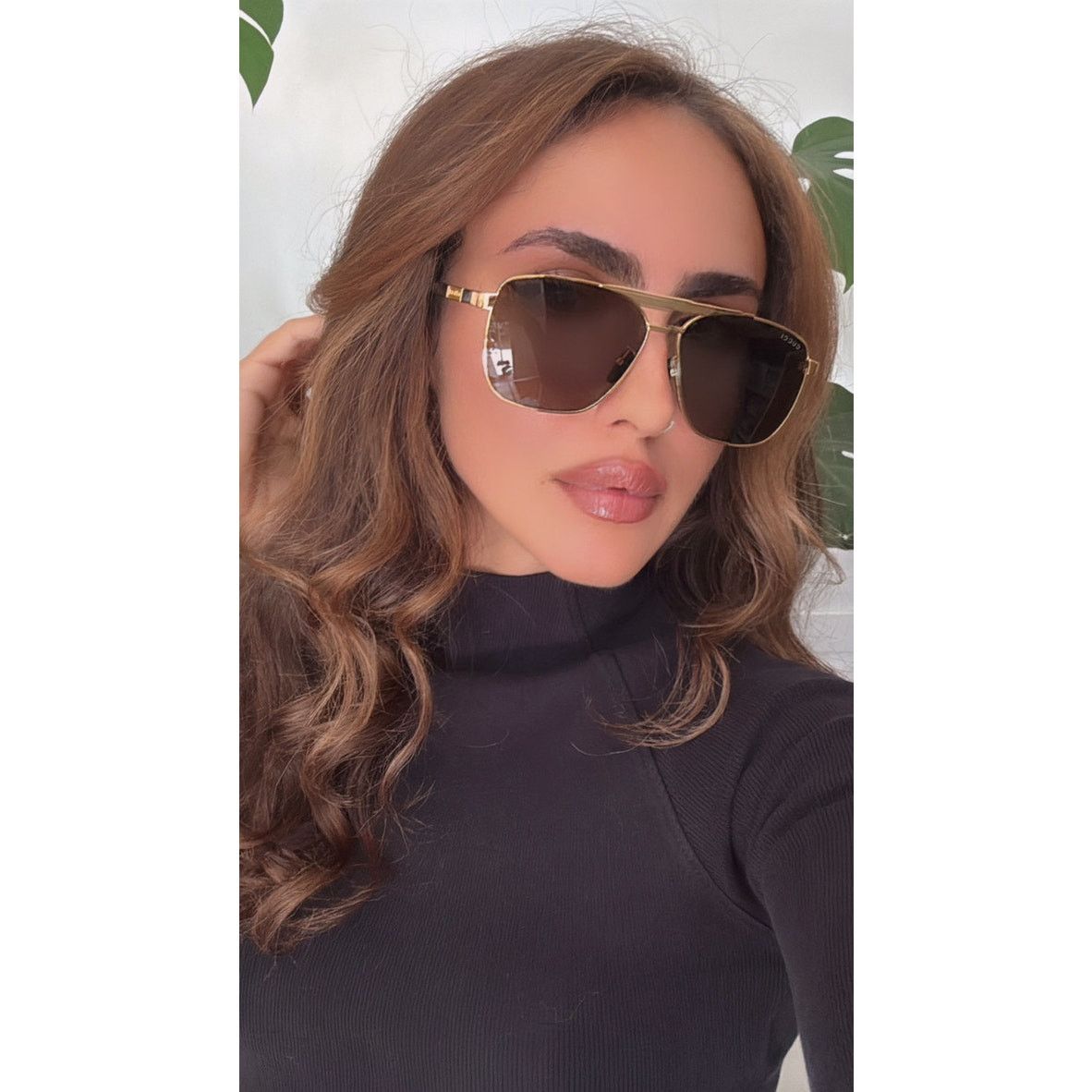 Gucci NEW Gucci GG1164S Squared Gold Aviator Unisex Sunglasses Size ONE SIZE - 2 Thumbnail