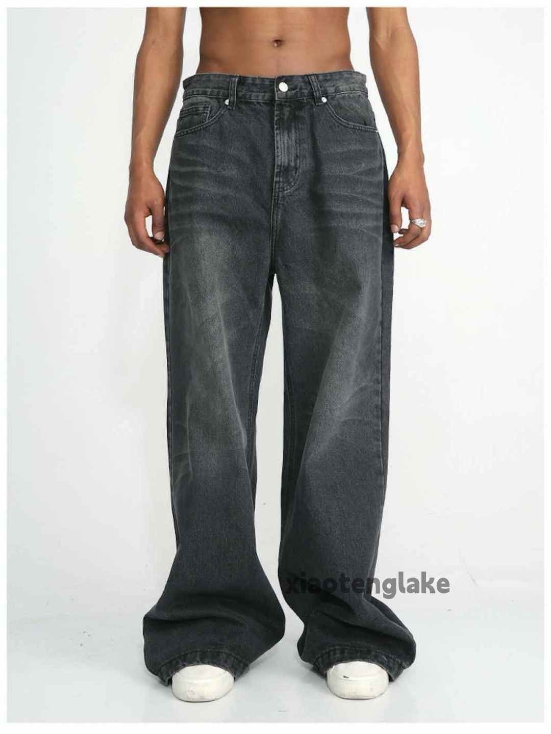 Jean washed faded loose baggy yuppie rocker bootcut jeans Size US 30 / EU 46 - 6 Thumbnail