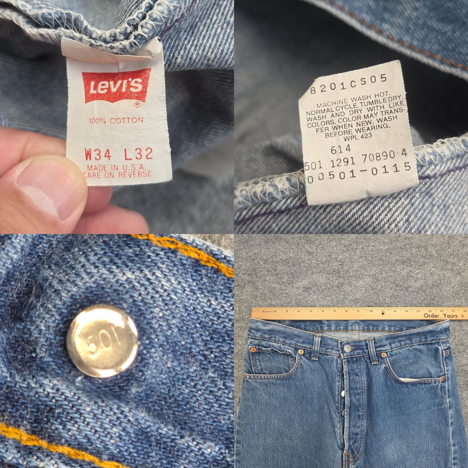 Levi's Vintage Levi'S 501 Jeans Mens 32x31 Blue Medium Wash Faded Size US 32 / EU 48 - 8 Thumbnail