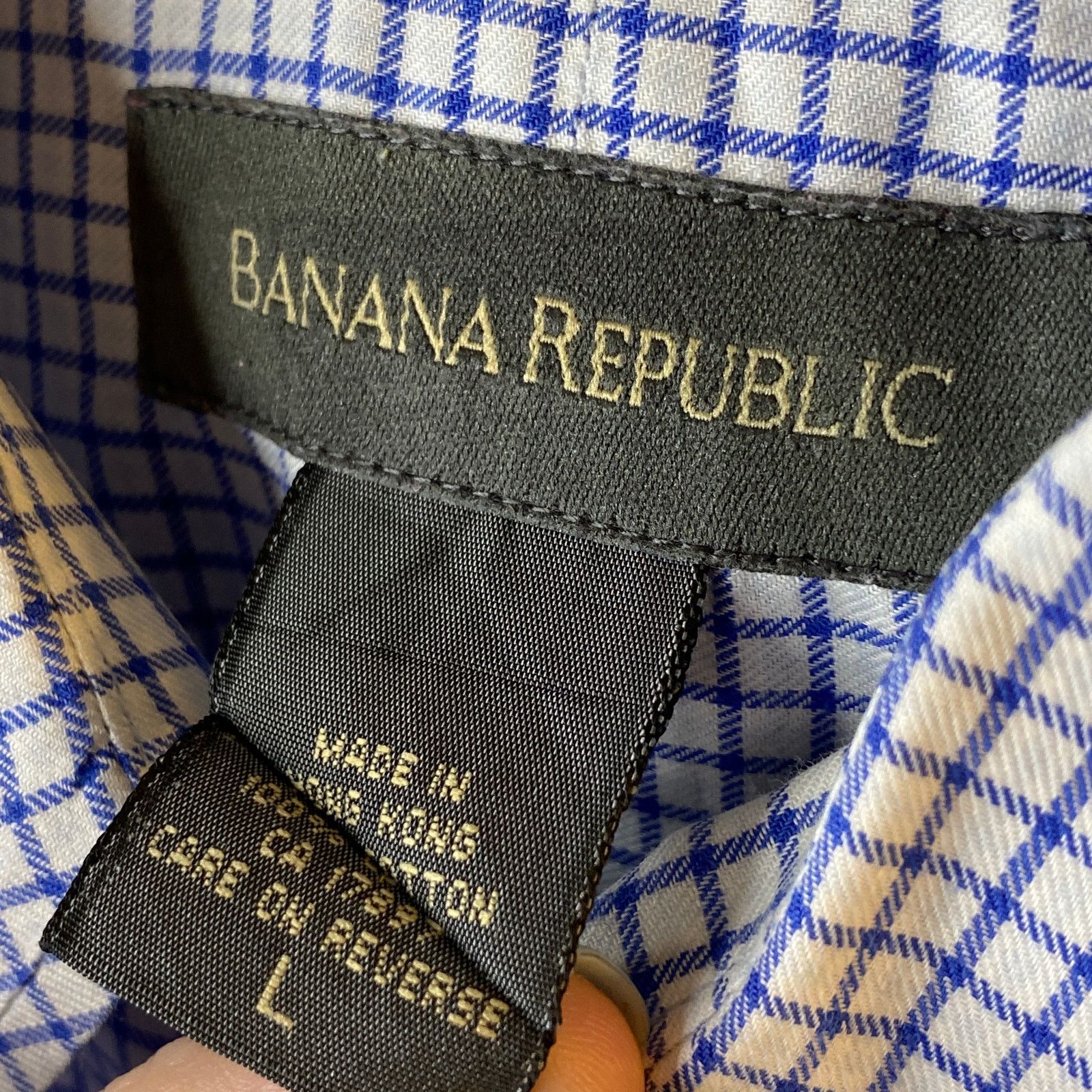 Banana Republic Banana Republic Blue Check Button Up Long Sleeve Shirt Large Size US L / EU 52-54 / 3 - 8 Thumbnail