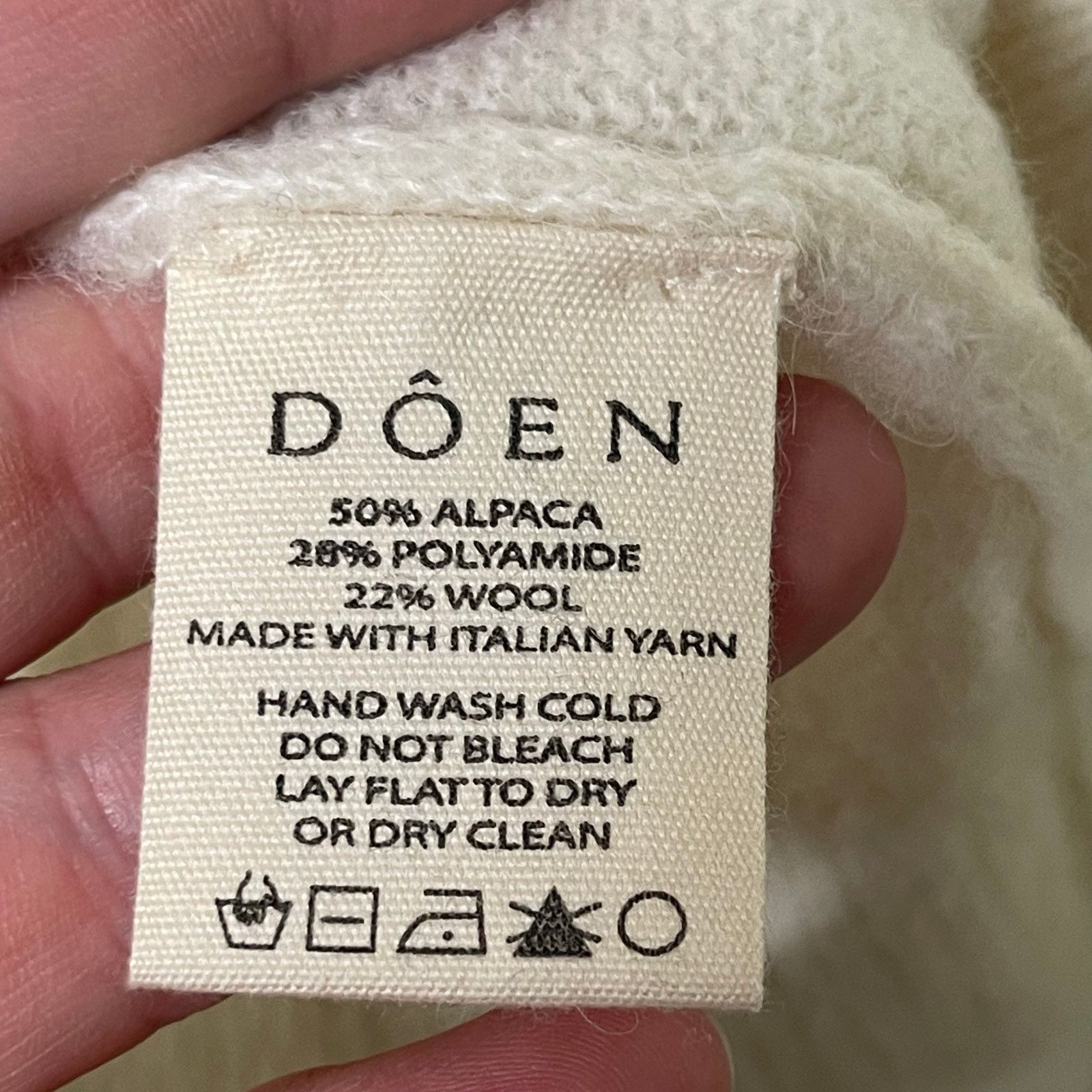 DOEN NWT Doen AZARIA Alpaca Wool Ruffle neck SWEATER in IVORY L Size L / US 10 / IT 46 - 7 Thumbnail