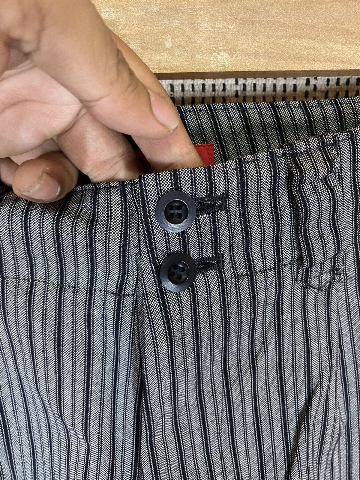 Yohji Yamamoto ‼️VTG YS RED LABEL STRIPED PANTS WOOL MATERIAL SIZE 29‼️ Size US 29 - 5 Thumbnail