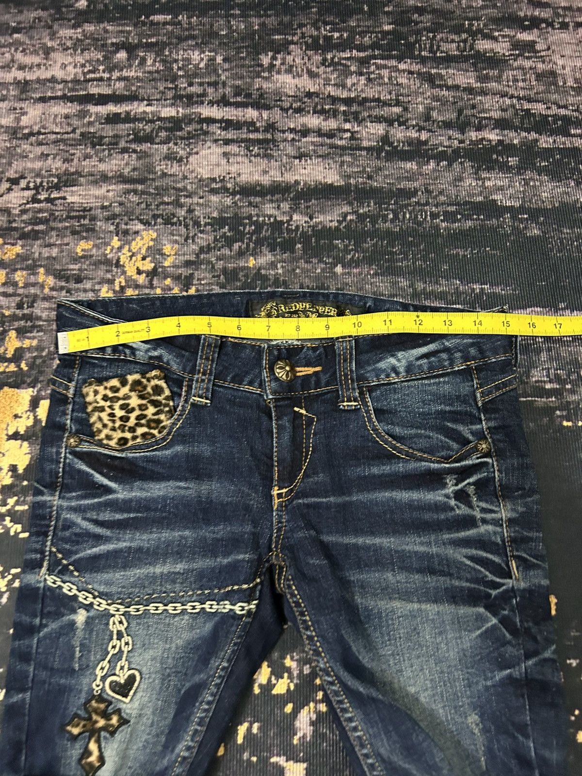 Ed Hardy Redpepper Cross Leopard Slim Jeans Size US 27 - 15 Thumbnail