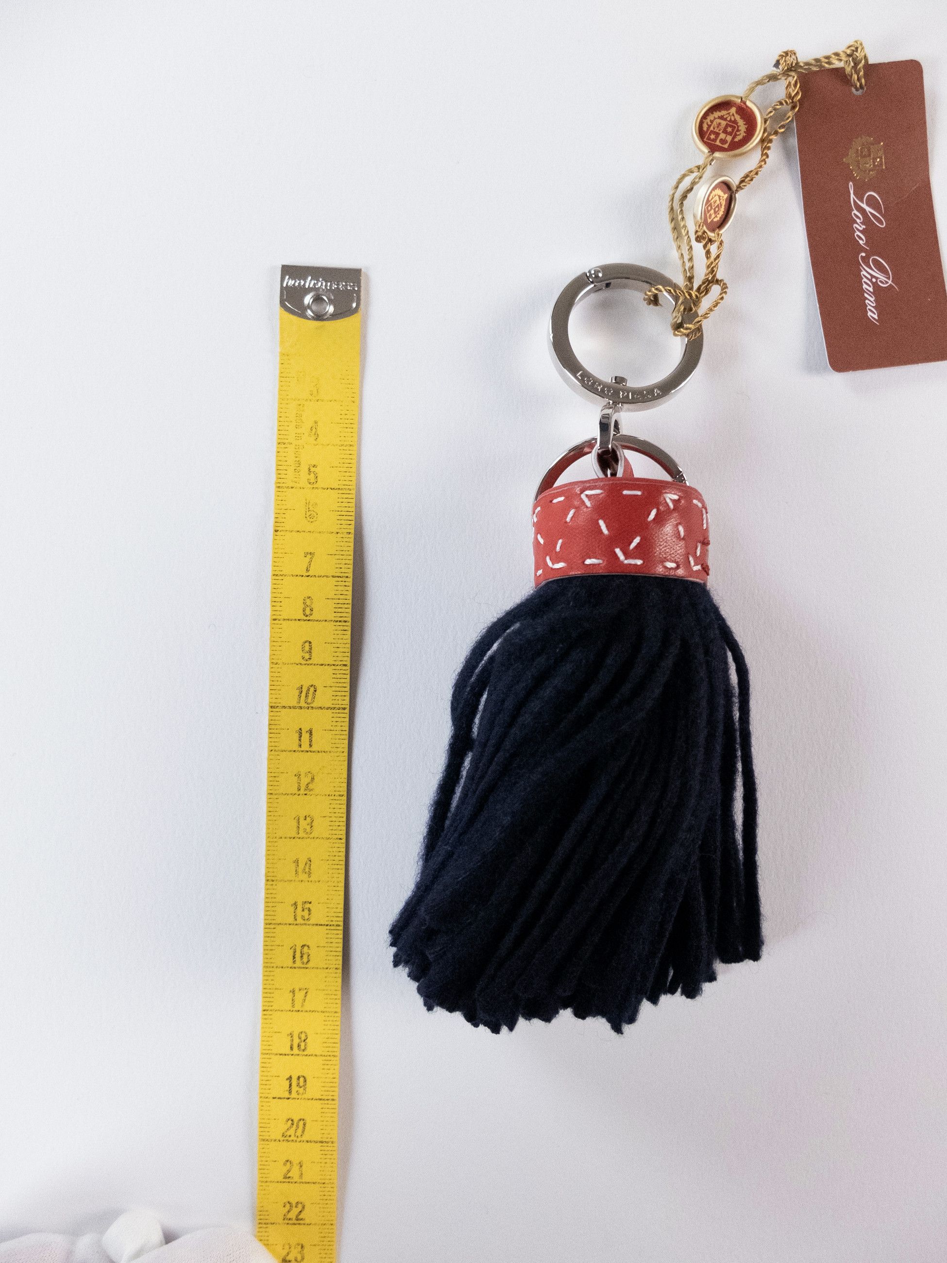 Loro Piana LORO PIANA red & navy blue cashmere tasseled keyring / charm Size ONE SIZE - 8 Thumbnail