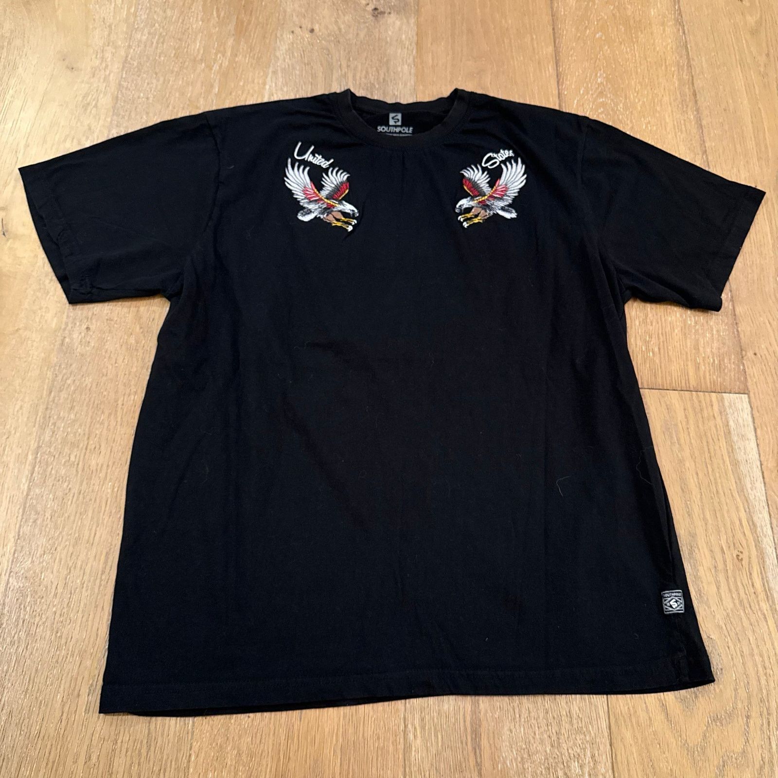 Southpole Y2K Southpole Eagle Embroidered Black T-Shirt Size US XXL / EU 58 / 5 - 2 Thumbnail
