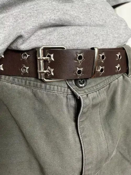 Japanese Brand Star Rivet Belt (coffee brown) Size ONE SIZE - 2 Thumbnail