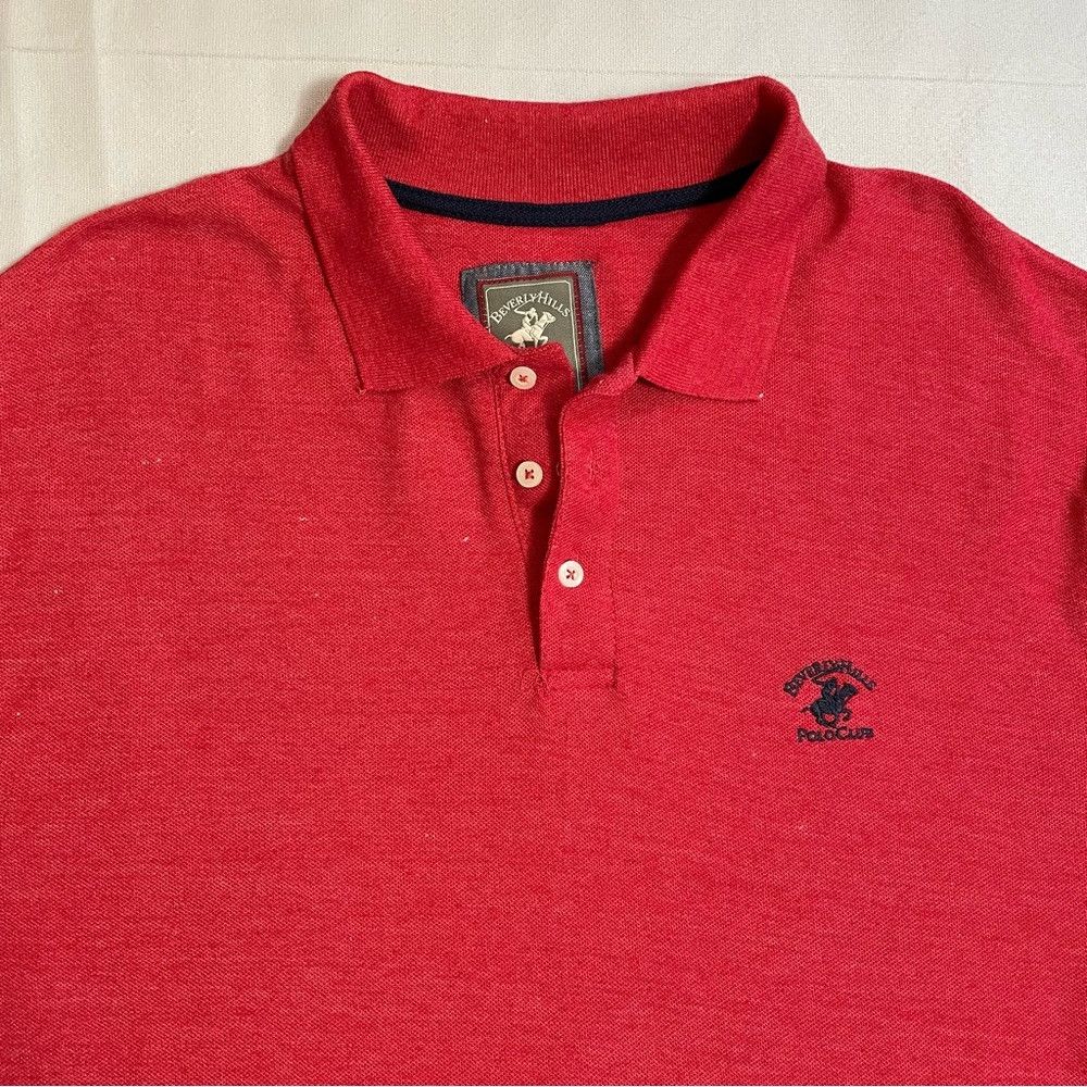 Beverly Hills Polo Club New Beverly Hills Polo Club Red Cotton Polo Shirt Size XL Size US XL / EU 56 / 4 - 2 Thumbnail