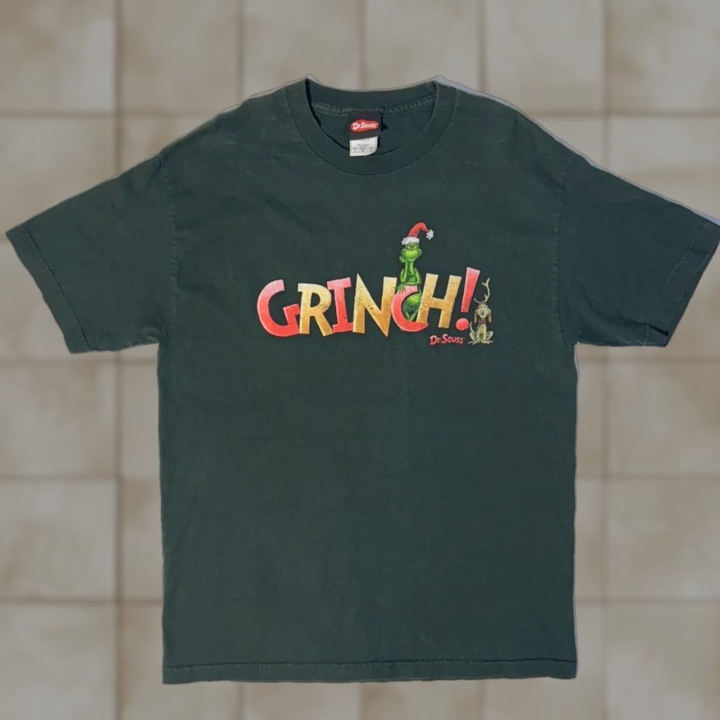 Vintage VINTAGE Dr Seuss How the Grinch Stole Christmas 2001 Y2K Tshirt - L Green Christmas Tee Men Shirt Size US L / EU 52-54 / 3 - 1 Thumbnail