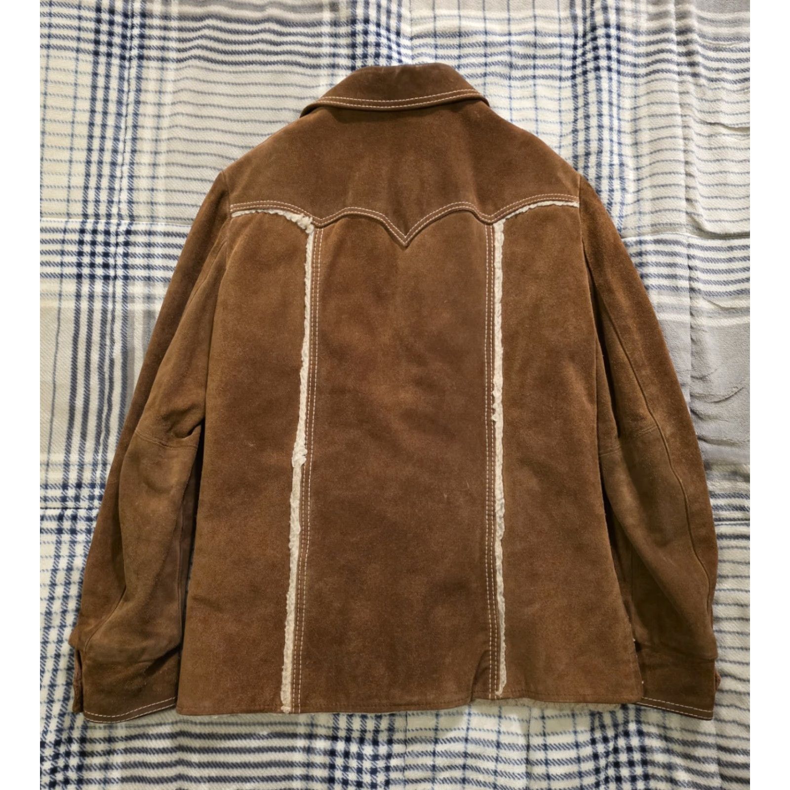 Vintage VINTAGE Pioneer Wear Western Suede Leather Jacket Chore Look Sherpa Lined Men's Small Brown 1970s US Size US S / EU 44-46 / 1 - 2 Thumbnail
