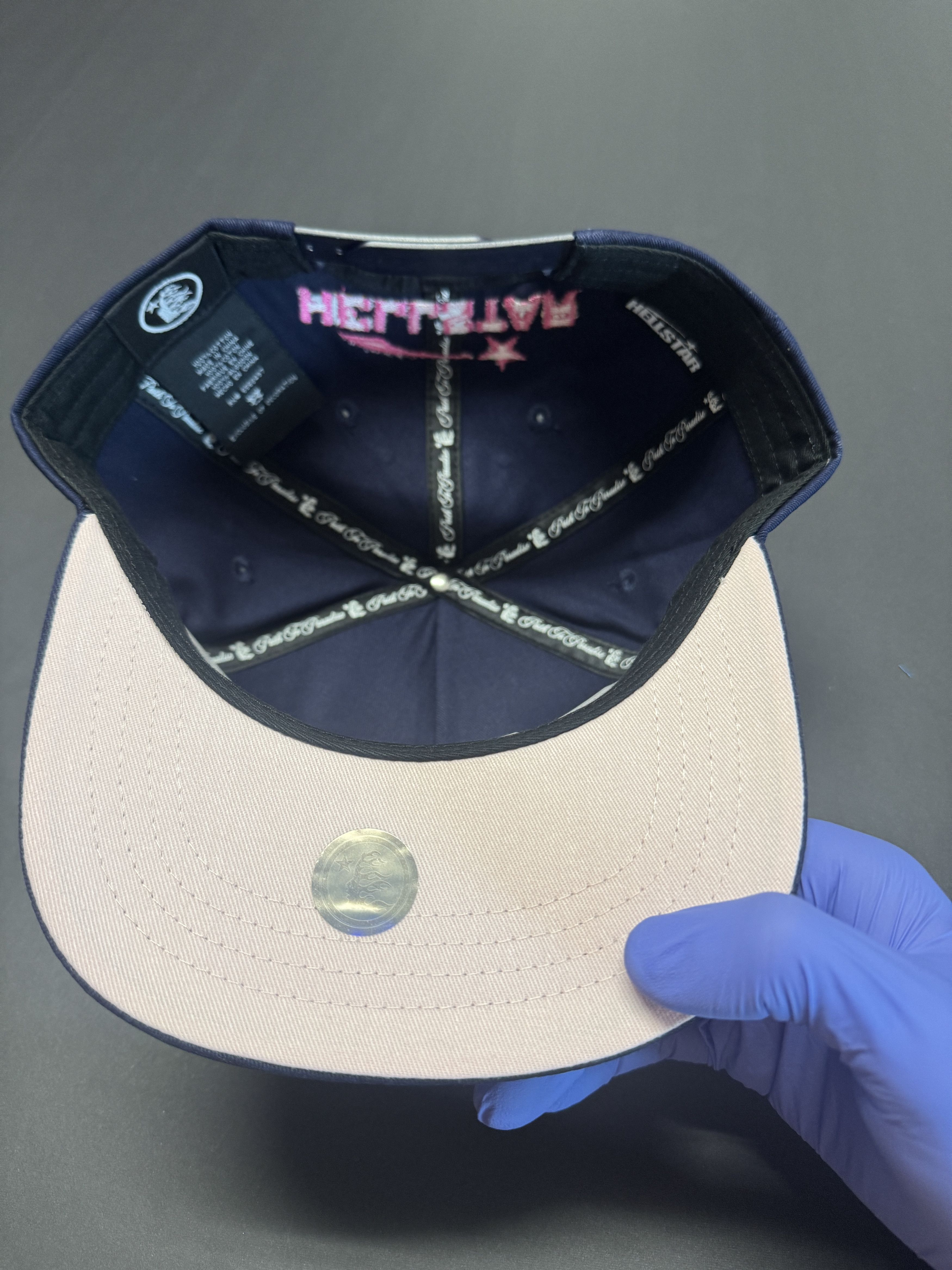 HELLSTAR HELLSTAR Rhinestone SnapBack Navy/Pink O/S Size ONE SIZE - 4 Thumbnail