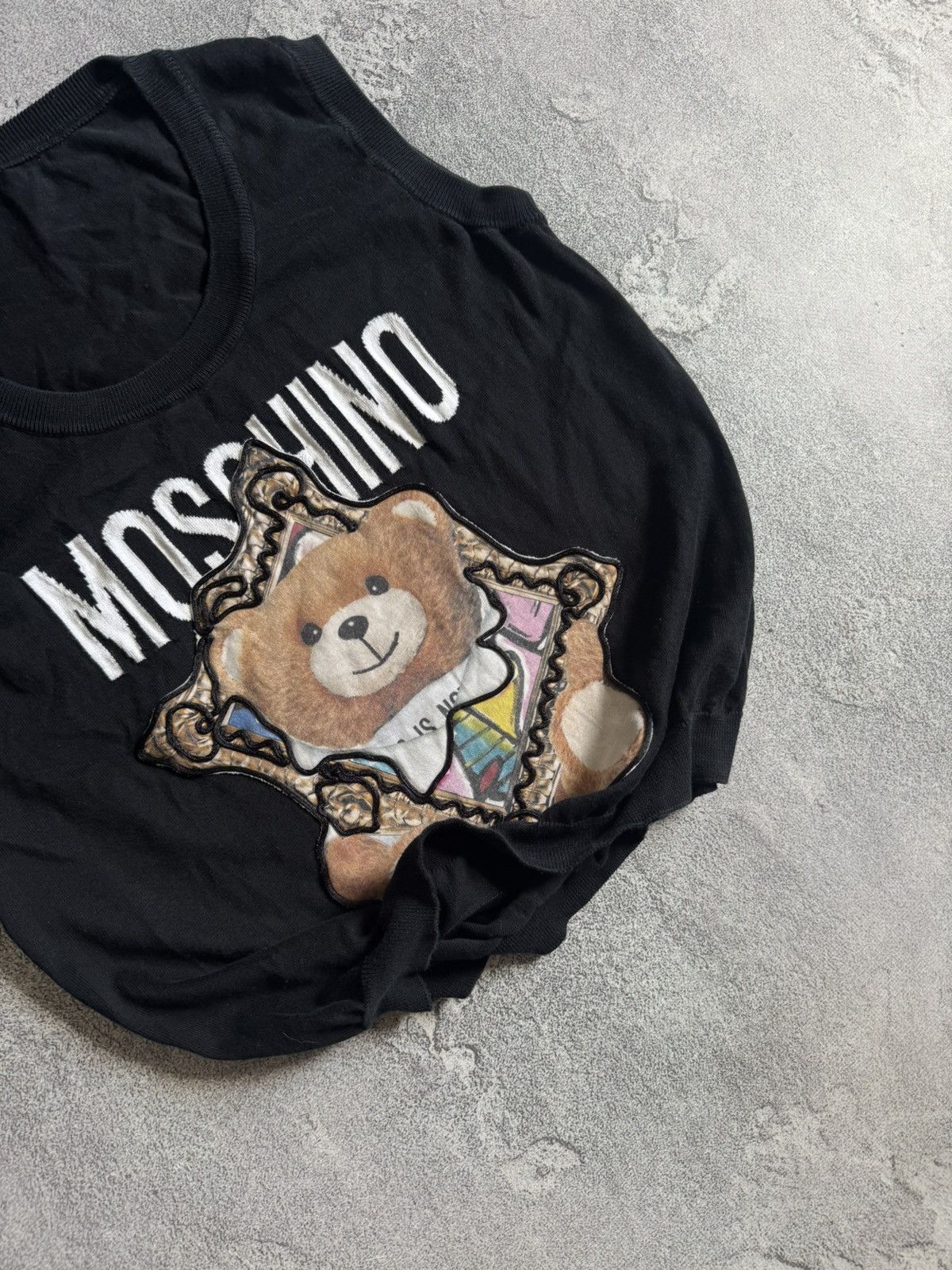Moschino Mischino I42/D36/F38/USA8 big logo bear 🐻 knitwear vest Size M / US 6-8 / IT 42-44 - 3 Thumbnail