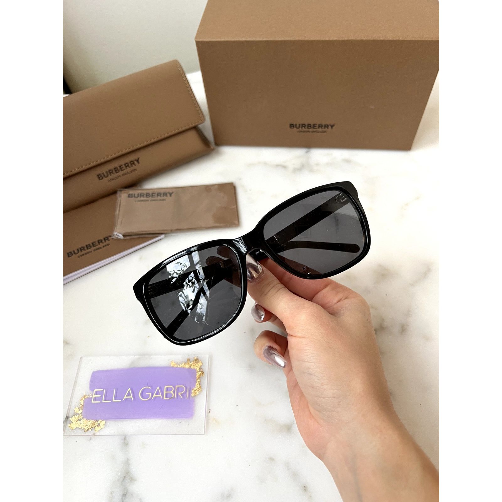 Burberry NEW Burberry BE4181 Black Unisex Check Print Sunglasses Size ONE SIZE - 3 Thumbnail