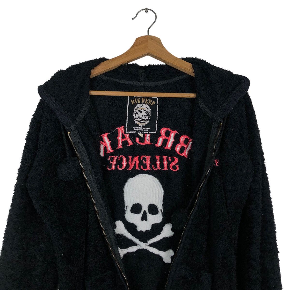 Hysteric Glamour 🔥Dig Deep Break Silence Biker Jacket Skeleton Big Logo Size US L / EU 52-54 / 3 - 12 Thumbnail