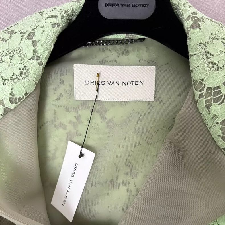 Dries Van Noten DRIES VAN NOTEN Green mesh double-layered coat Size M / US 6-8 / IT 42-44 - 4 Thumbnail