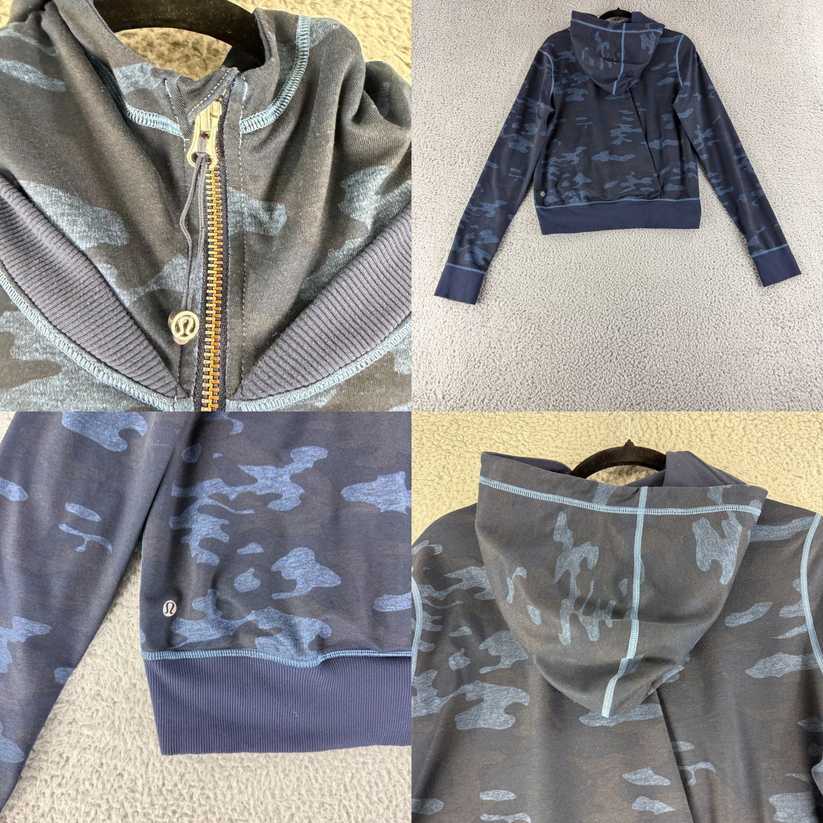 Lululemon Lululemon Namaskar Hoodie Sweater Women's Size 8 Blue Camo Full Zip Long Sleeve Size M / US 6-8 / IT 42-44 - 8 Thumbnail